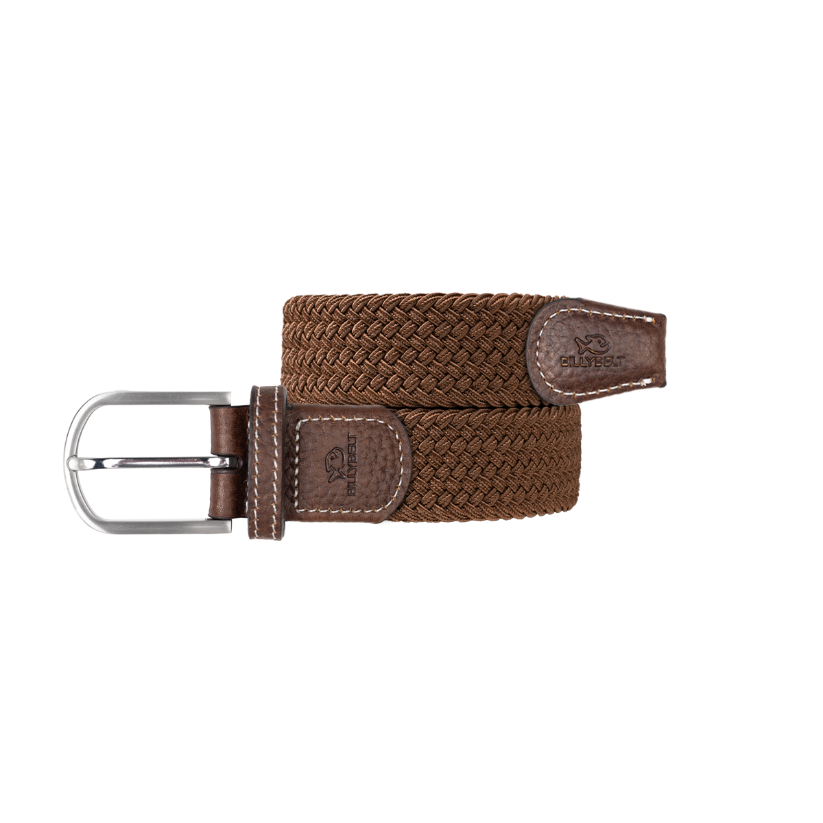 Solid Elastic Braided Belt BILLYBELT Brown