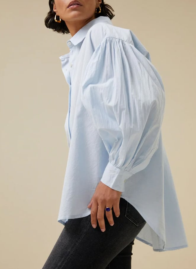 Katoenen blouse met klassieke kraag BY BAR Blauw