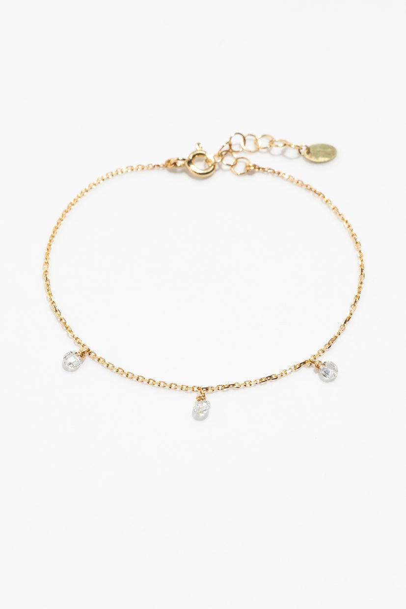 Sofia 750 Gold Chain Bracelet with White Diamond Pendant YAY White