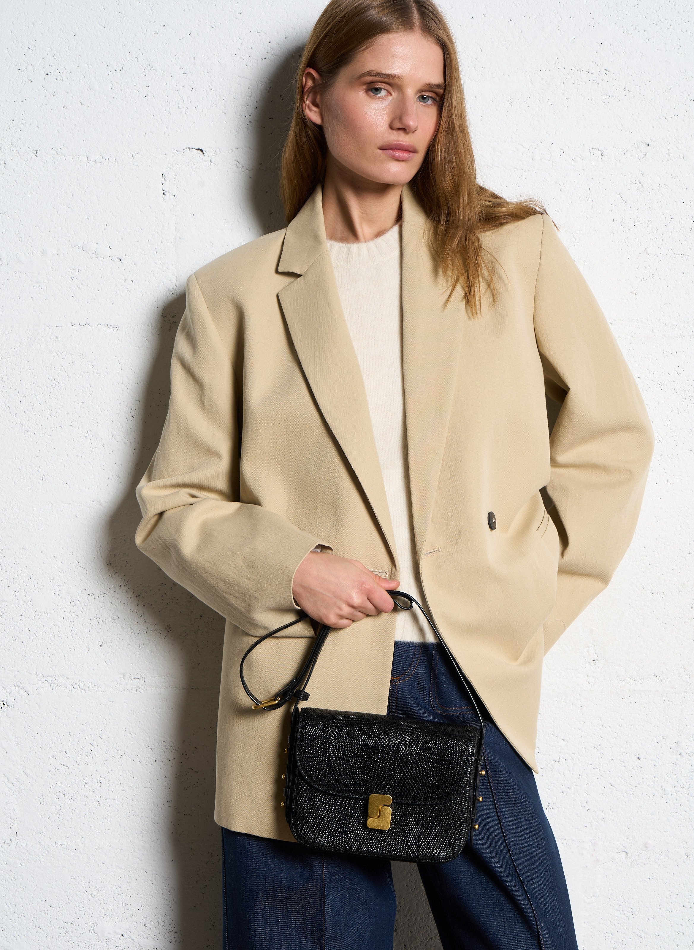 Leather shoulder bag SOEUR Black