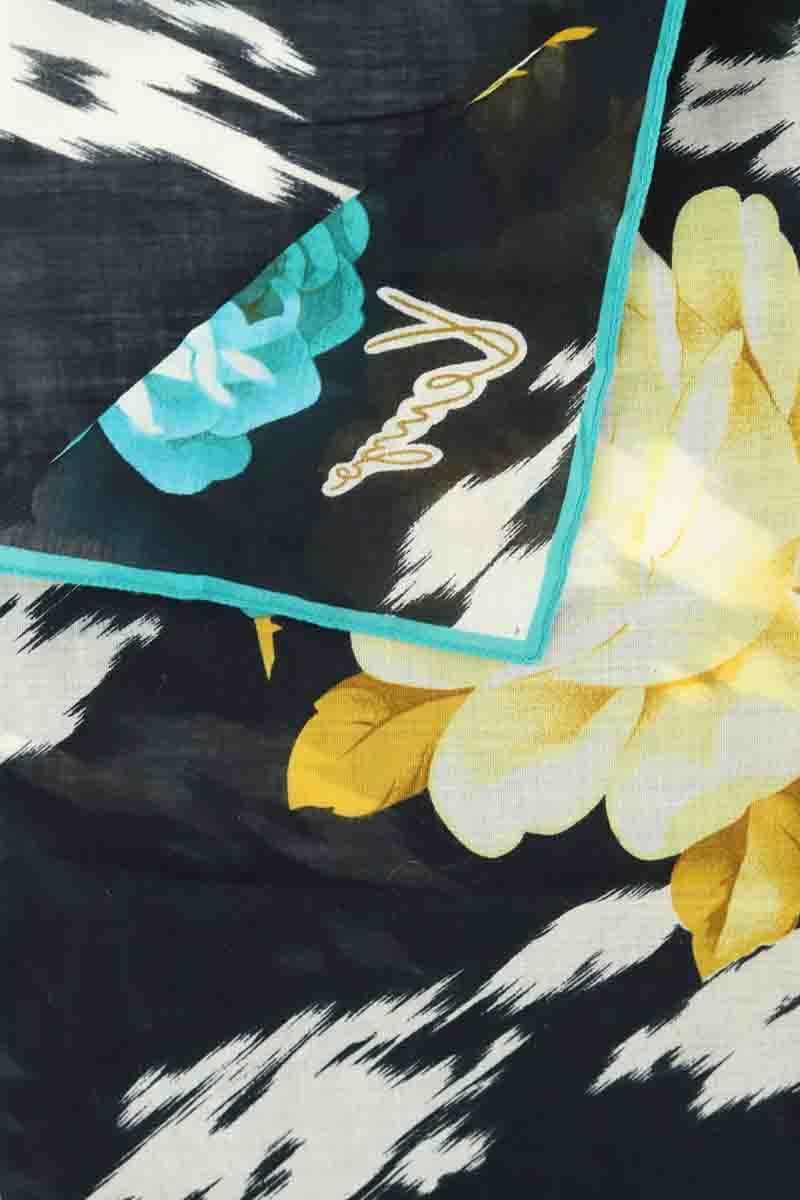 Cotton square scarf KENZO - SECONDE MAIN Black