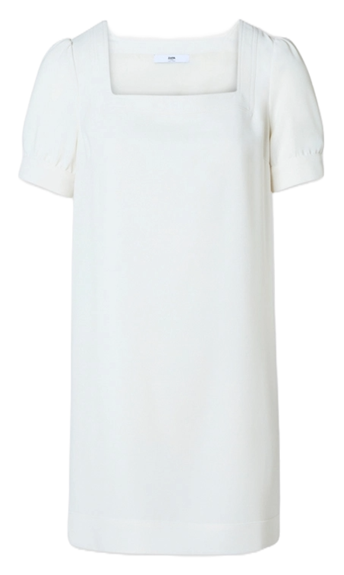 Square neck straight short dress ZAPA White