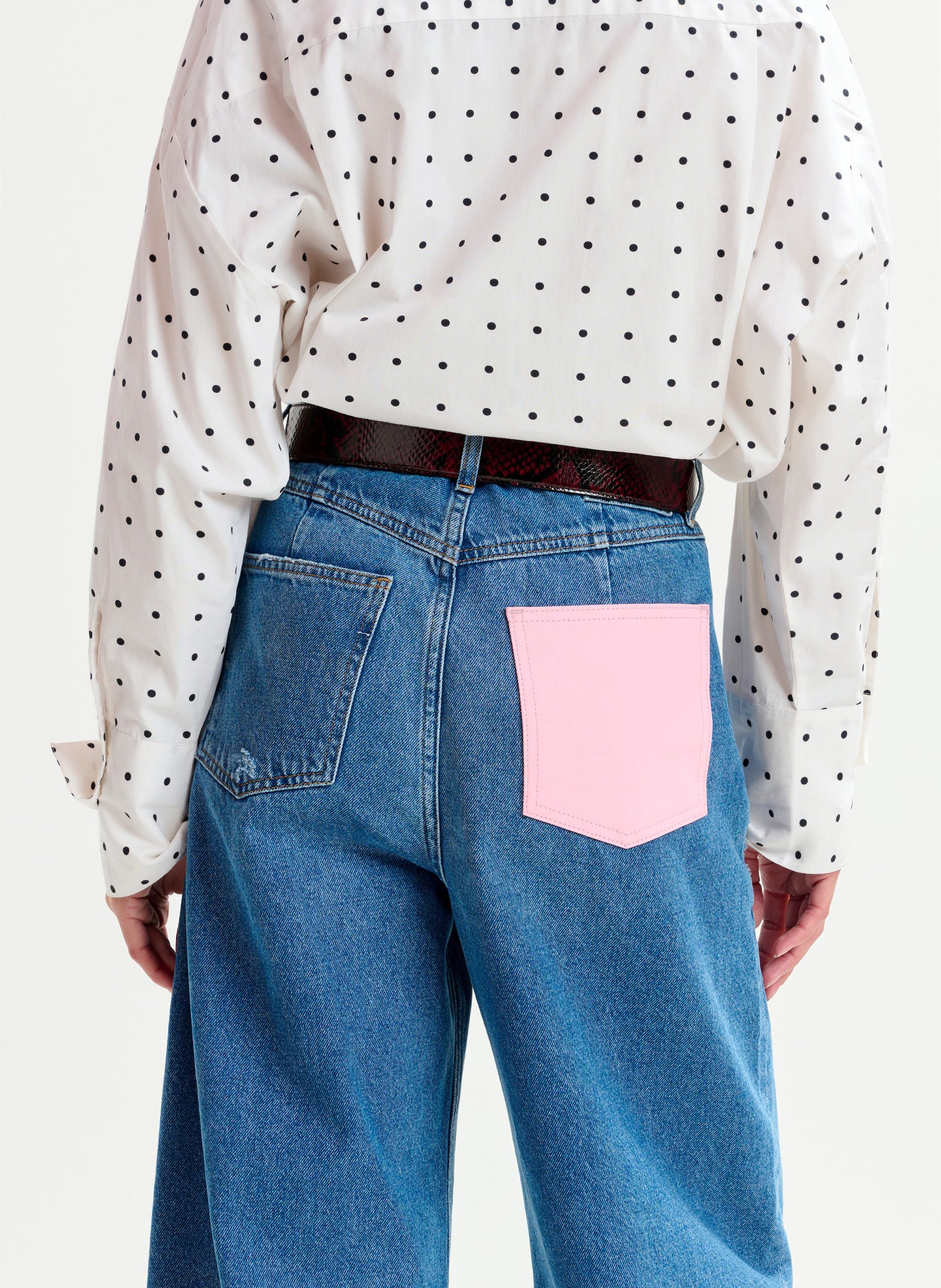 Jean ballon taille haute fantaisie ESSENTIEL ANTWERP Bleu