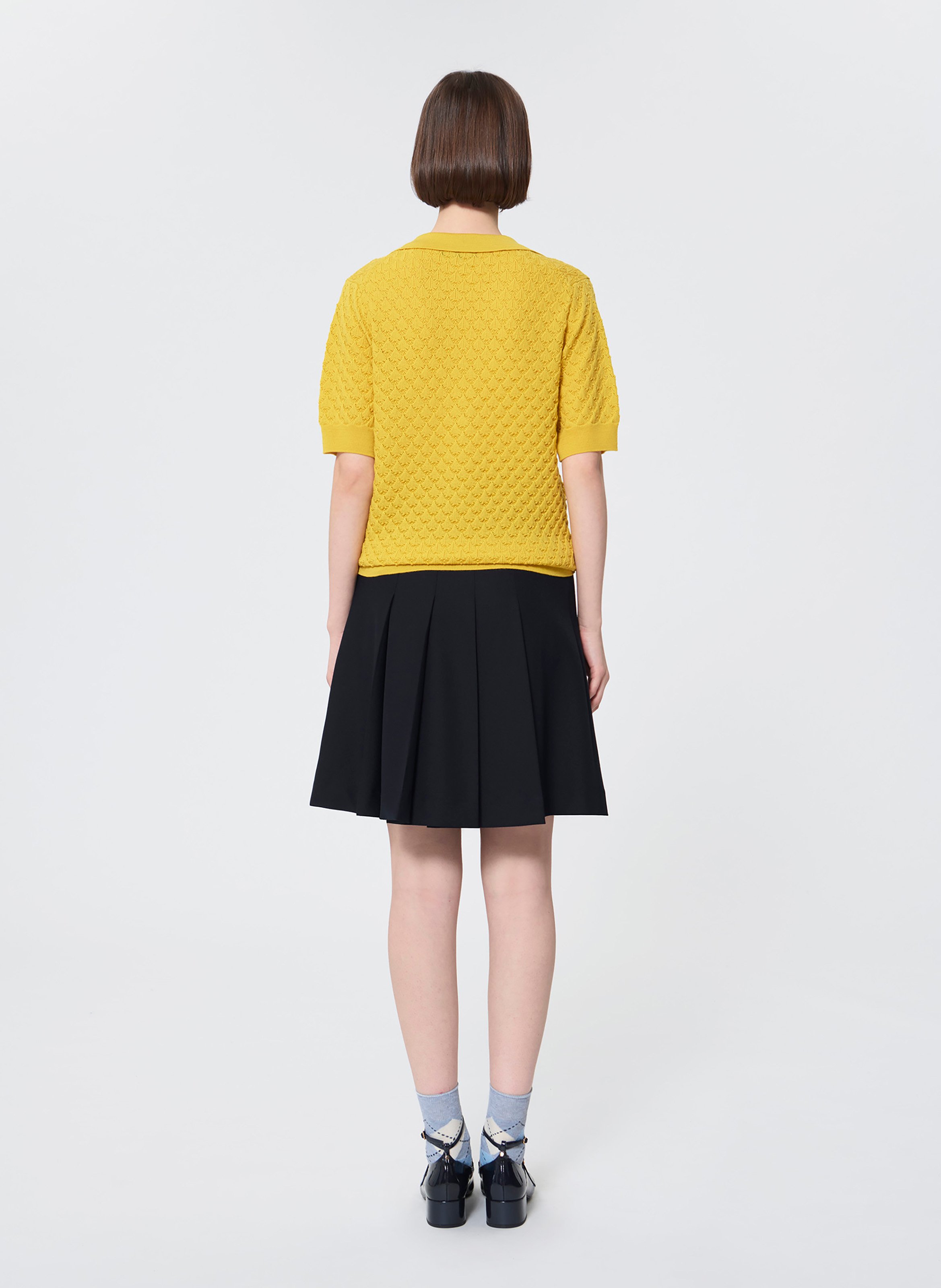 Pull polo en maille fantaisie TARA JARMON Jaune