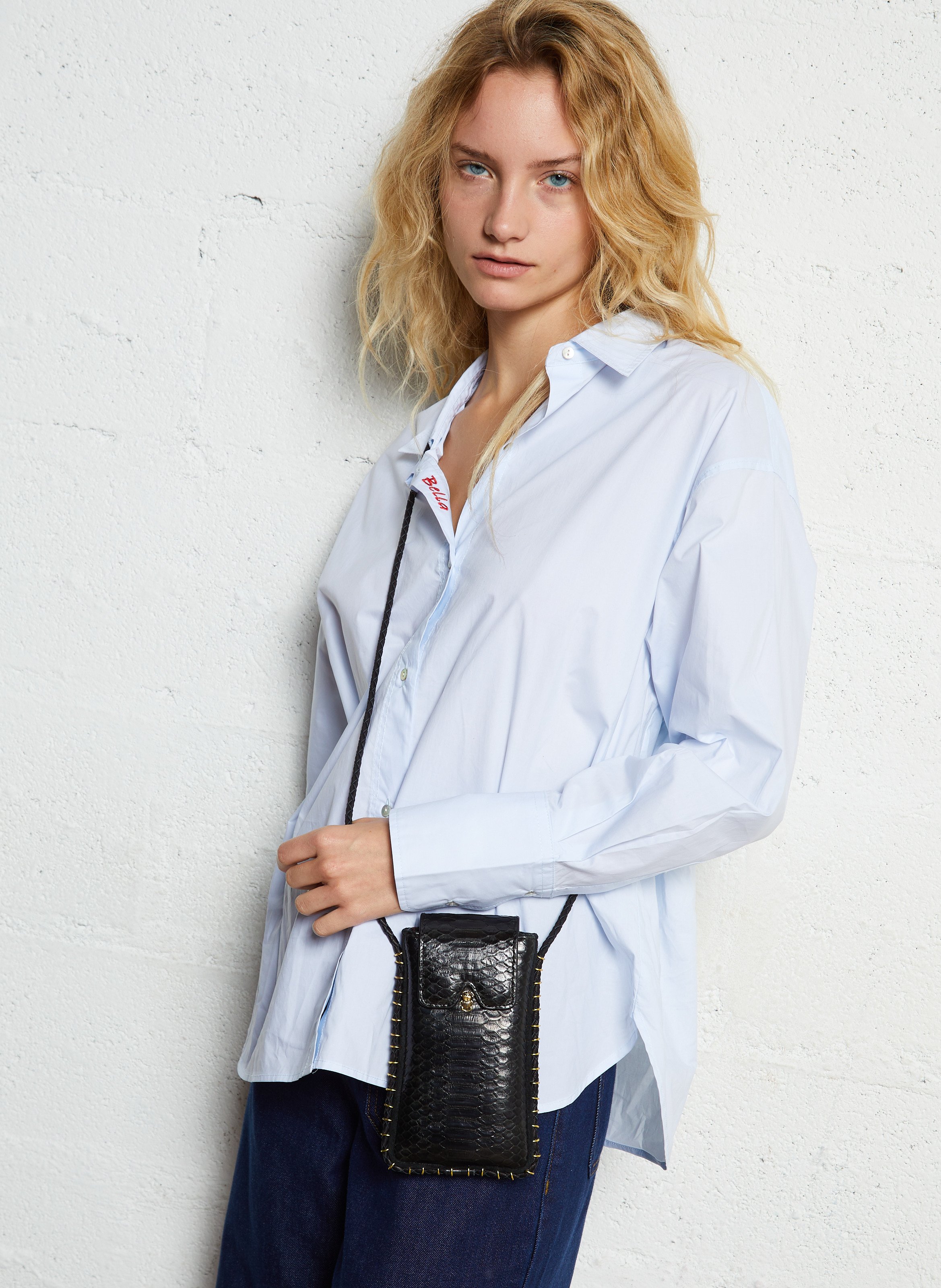 Etui à lunettes en cuir CLARIS VIROT Noir