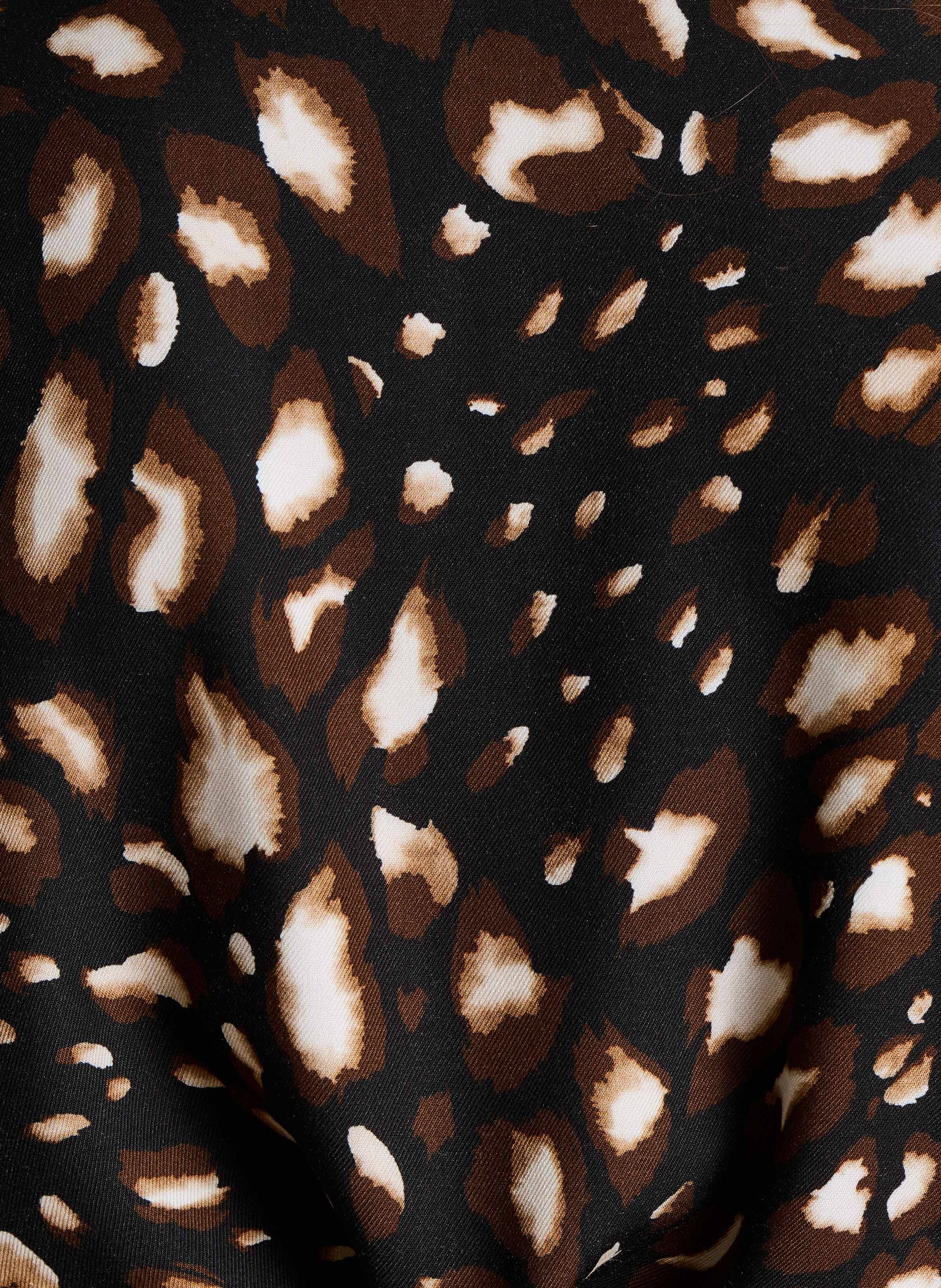 Blouse col tunisien imprimée  LA FEE MARABOUTEE Noir