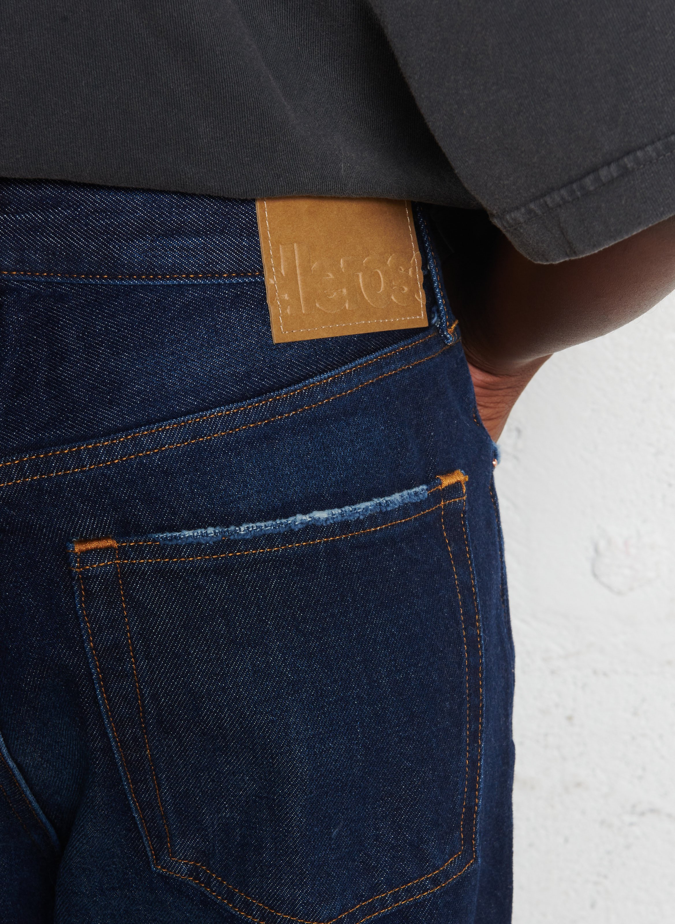 Jean droit en denim de coton BELLEROSE Jean brut