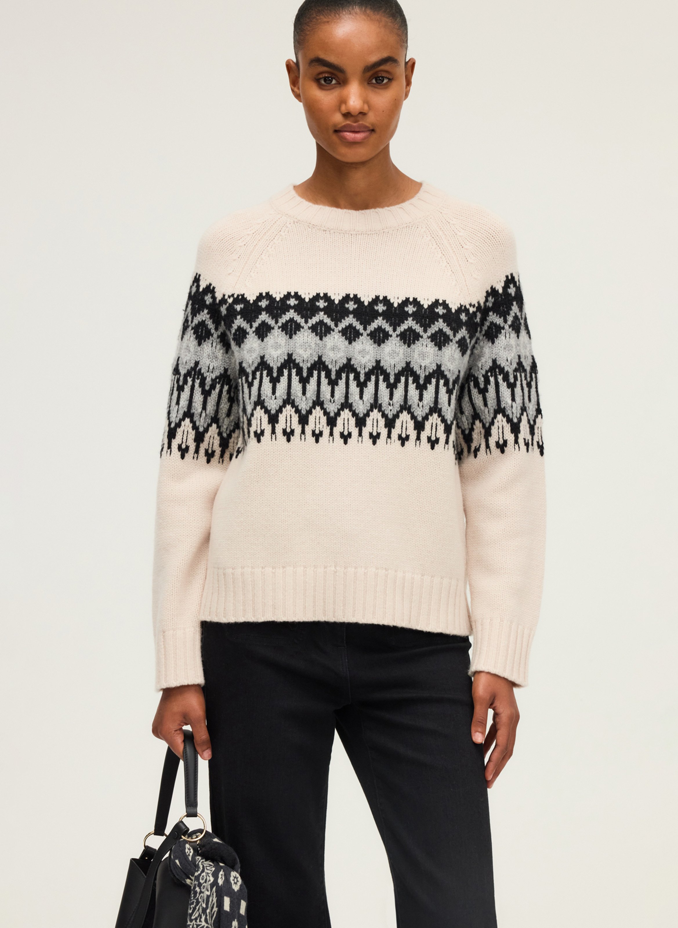 Pull col rond en laine PABLO Gris