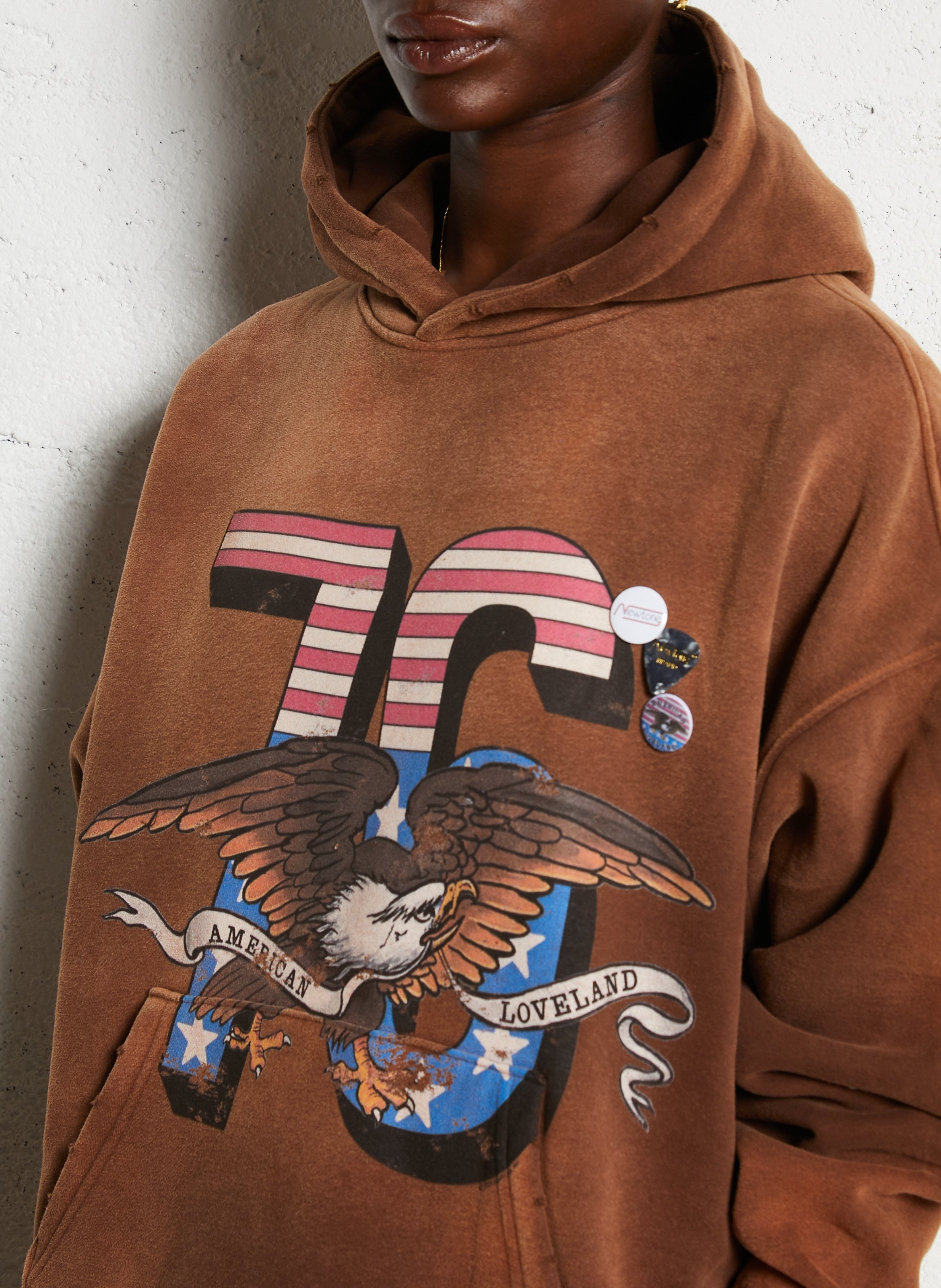 Cotton-mix round-neck sweatshirt NEWTONE Brown