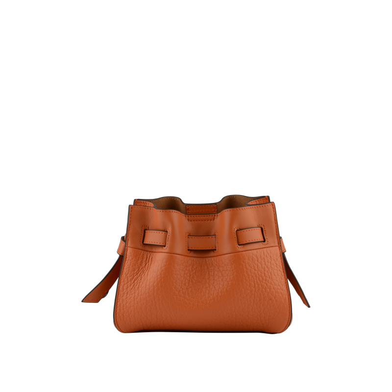 Shoulder bag - cowhide leather POURCHET Orange