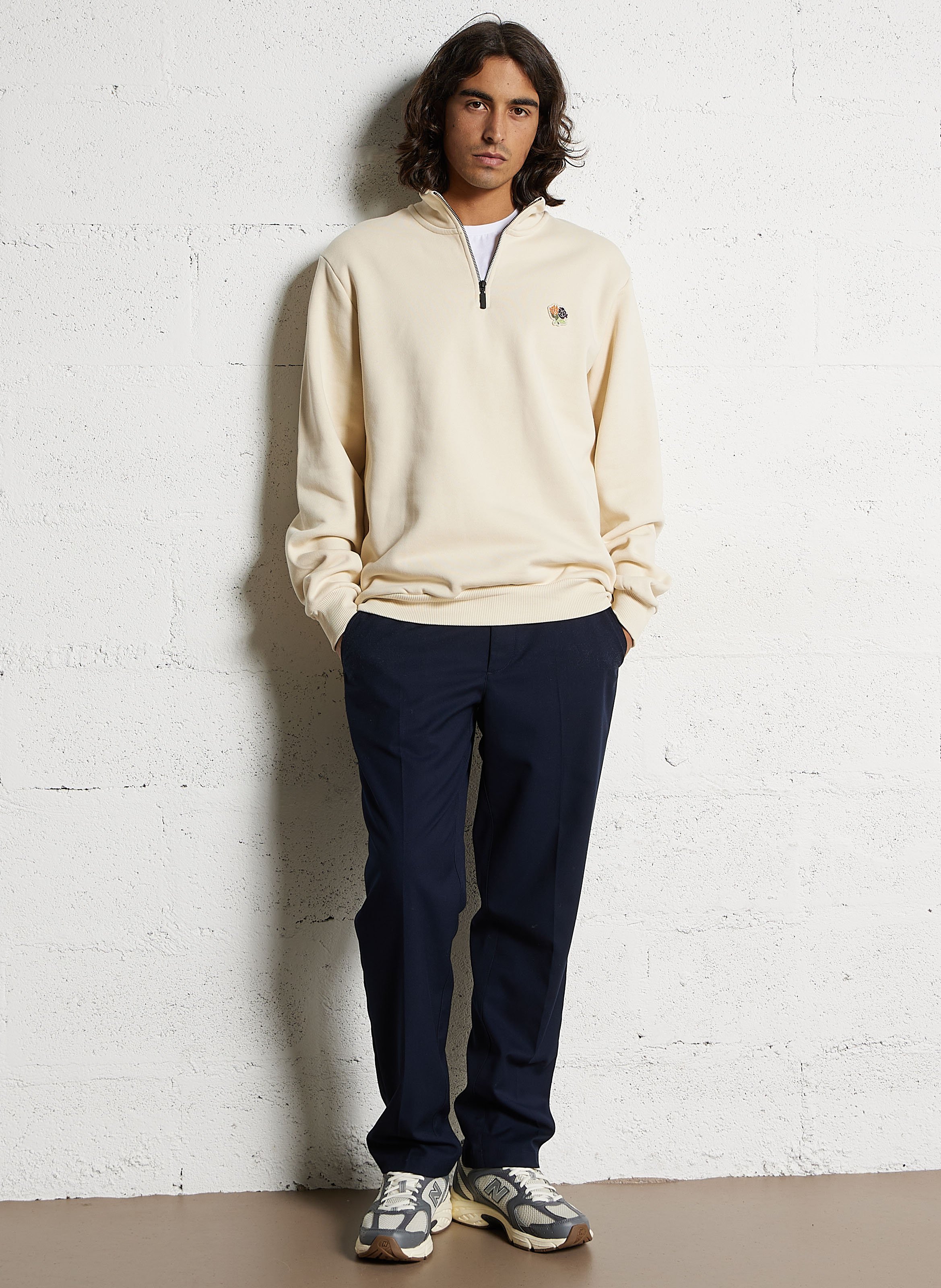 Sweat oversize col montant en coton LES DEUX Beige