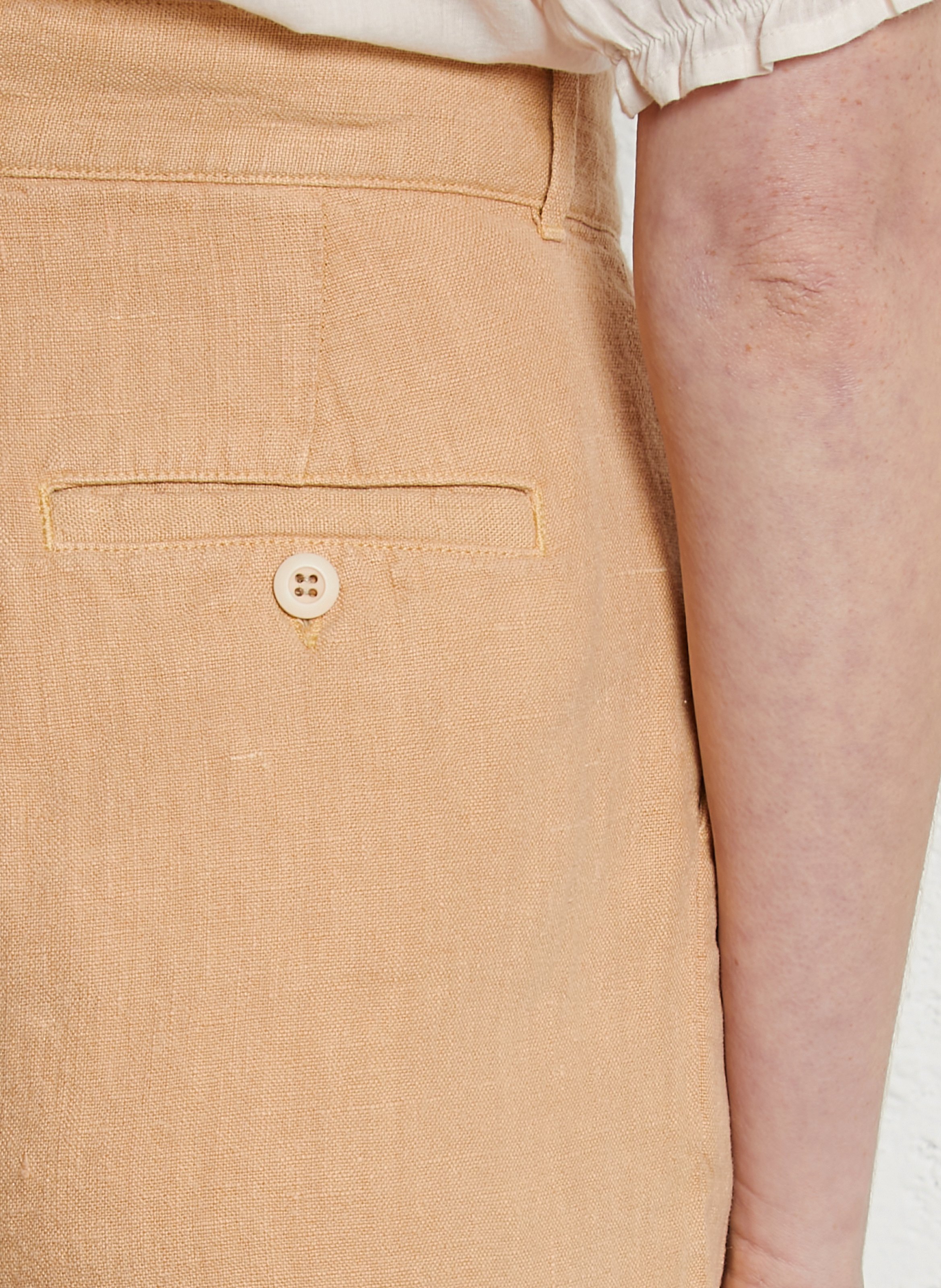 Fifou Linnen short met hoge taille EMILE ET IDA Beige