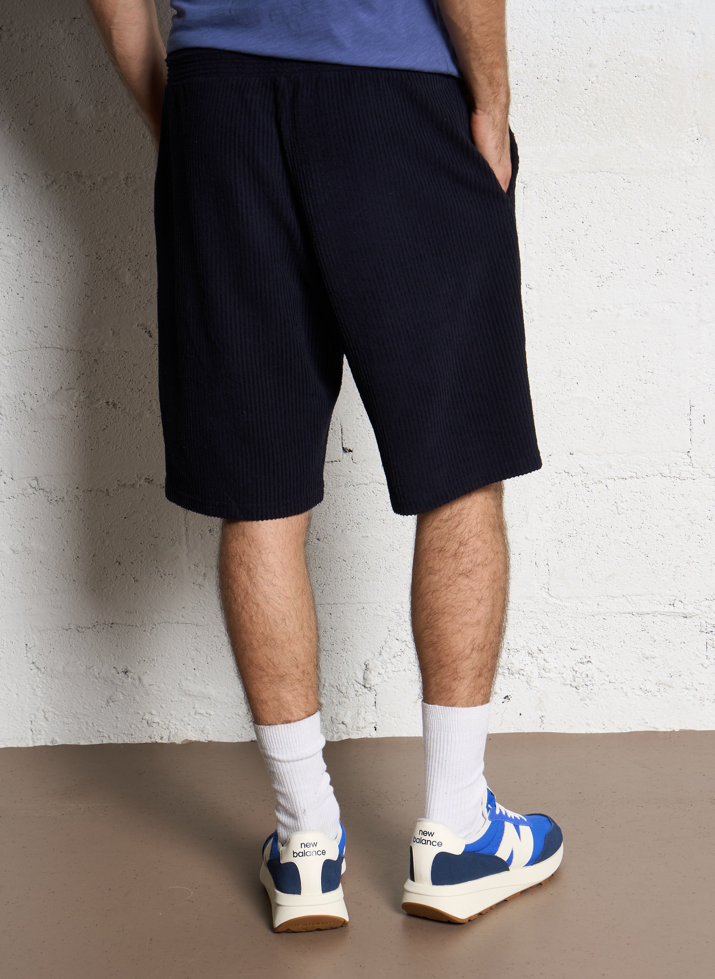 Uni badstof Bermuda shorts | Blauw IKKS Heren