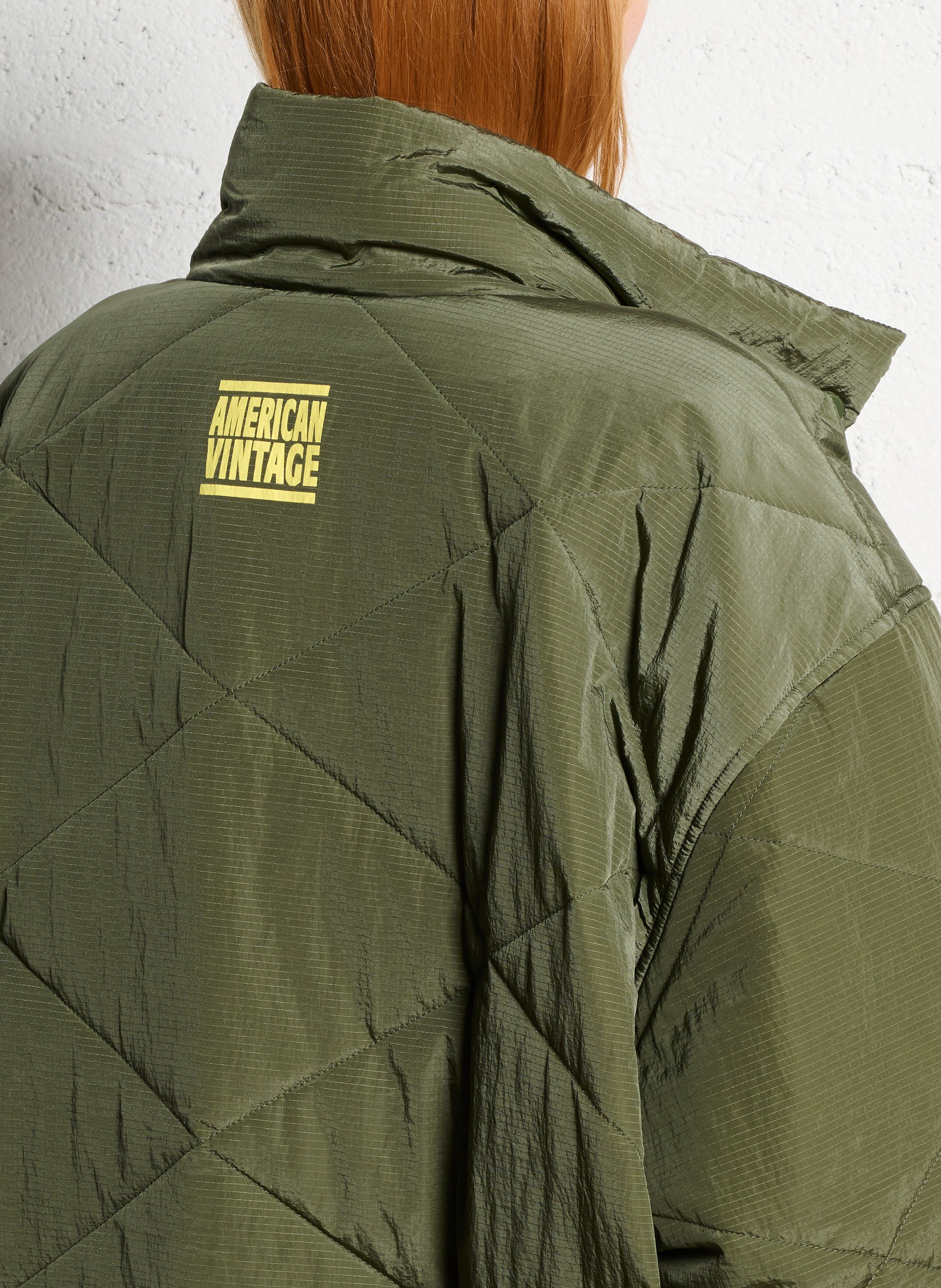 Oversized donsjack met opstaande kraag AMERICAN VINTAGE Groen