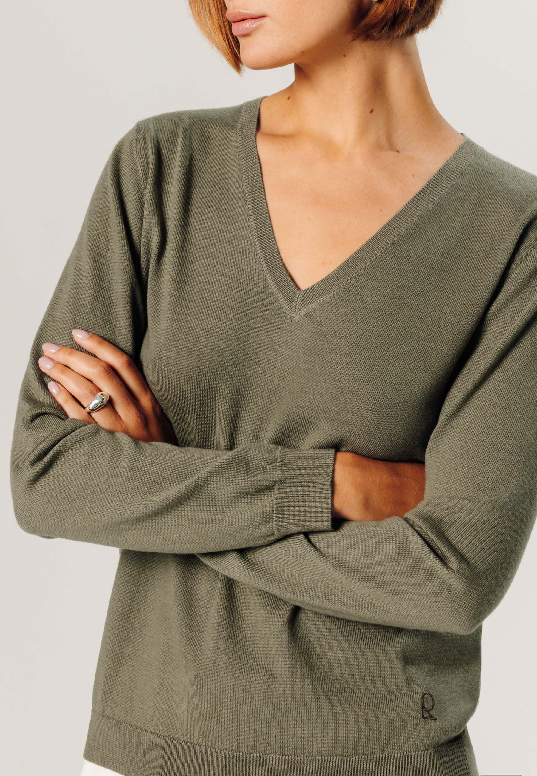 Bunelle wool V-neck sweater RODIER Green