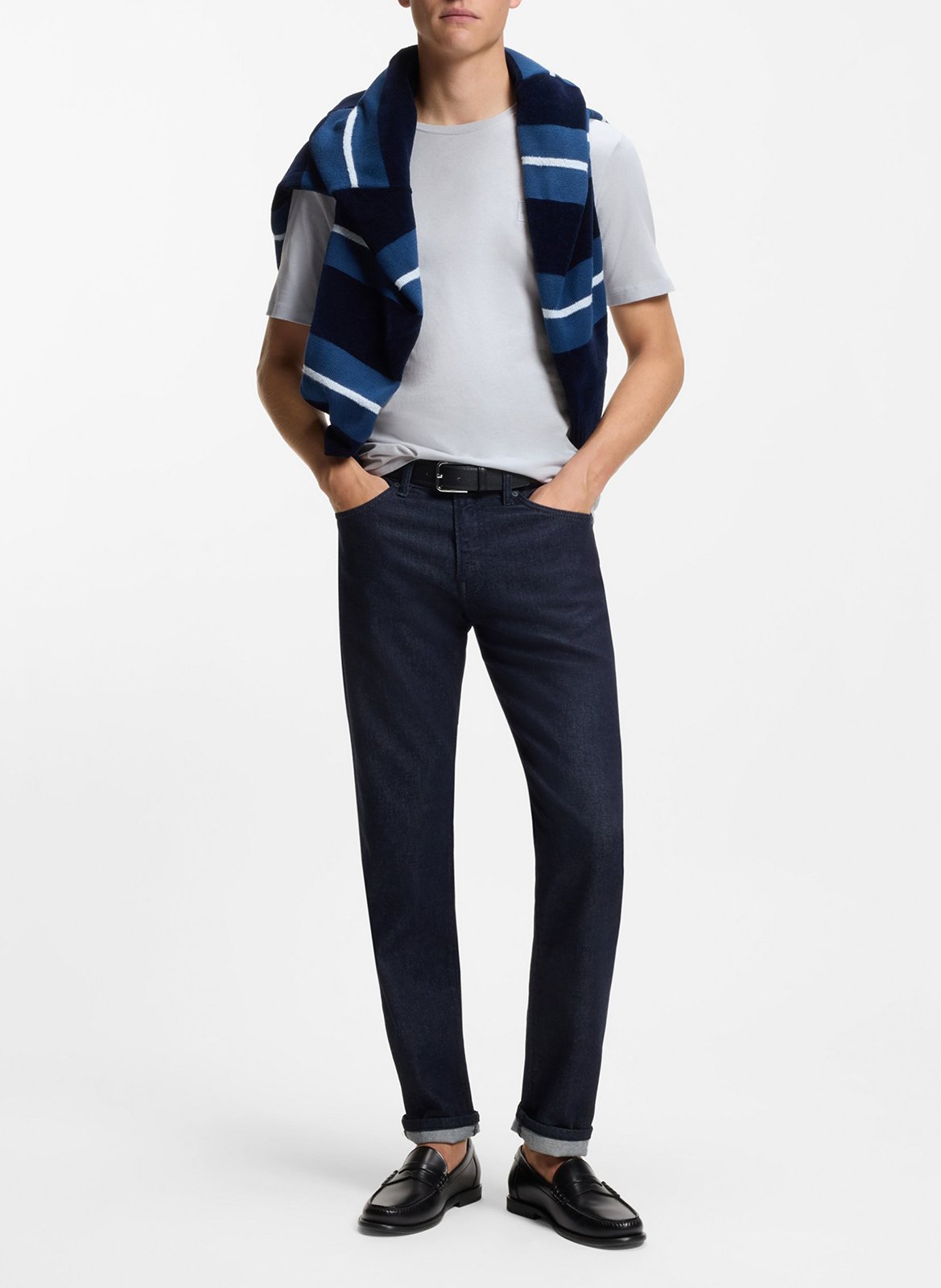 Short-sleeved round-neck cotton T-shirt BOSS Grey