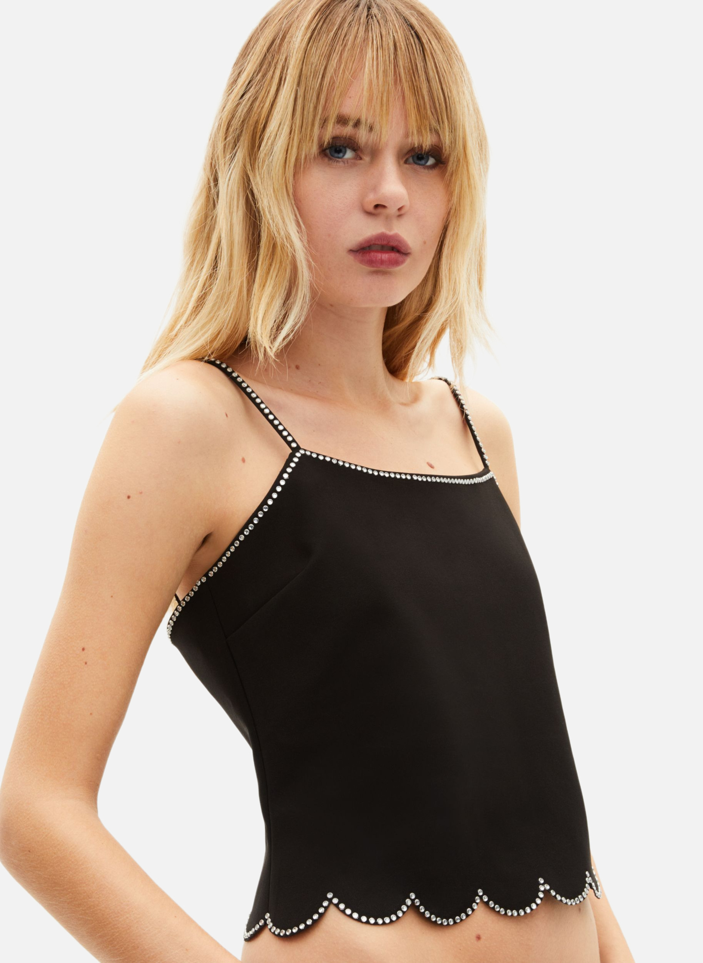 Top with rhinestones THE KOOPLES Black