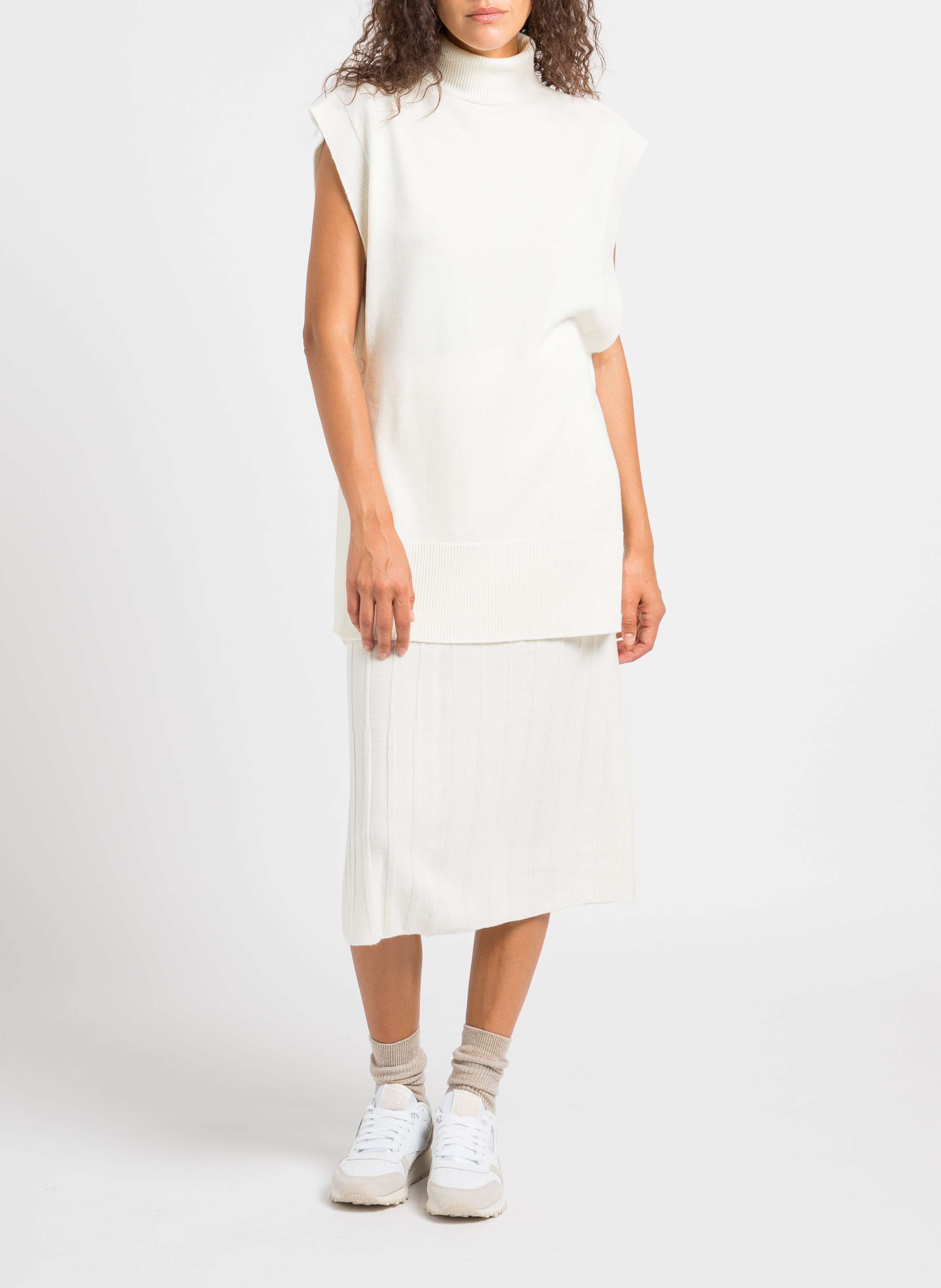 Gilet col roulé en laine  MAX MARA LEISURE Blanc