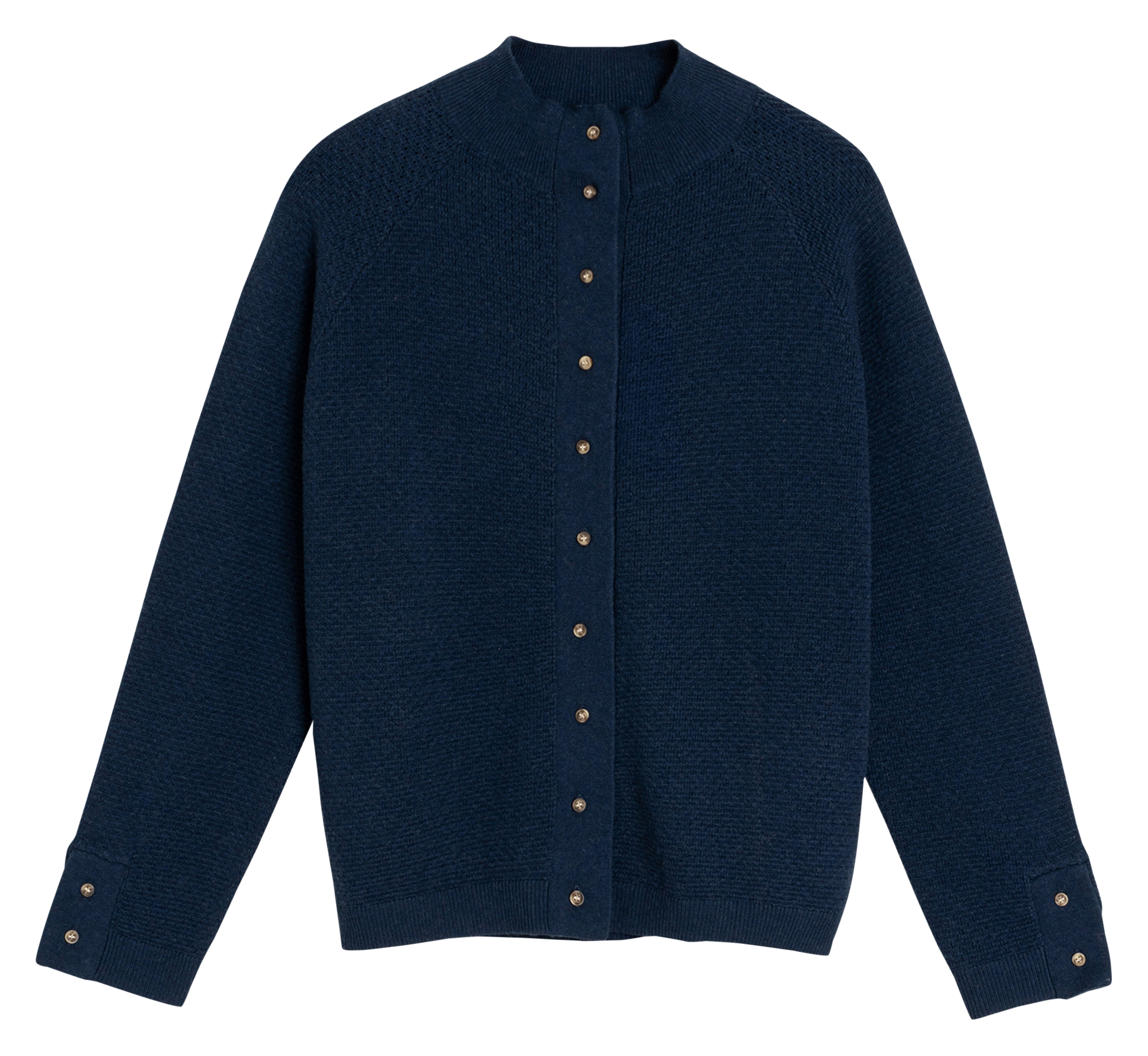 Recht, wollen vest met opstaande kraag INDI & COLD Blauw