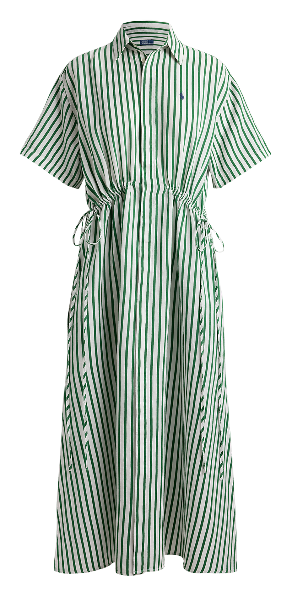 Gestreiftes Leinenmischhemdkleid POLO RALPH LAUREN Weiss