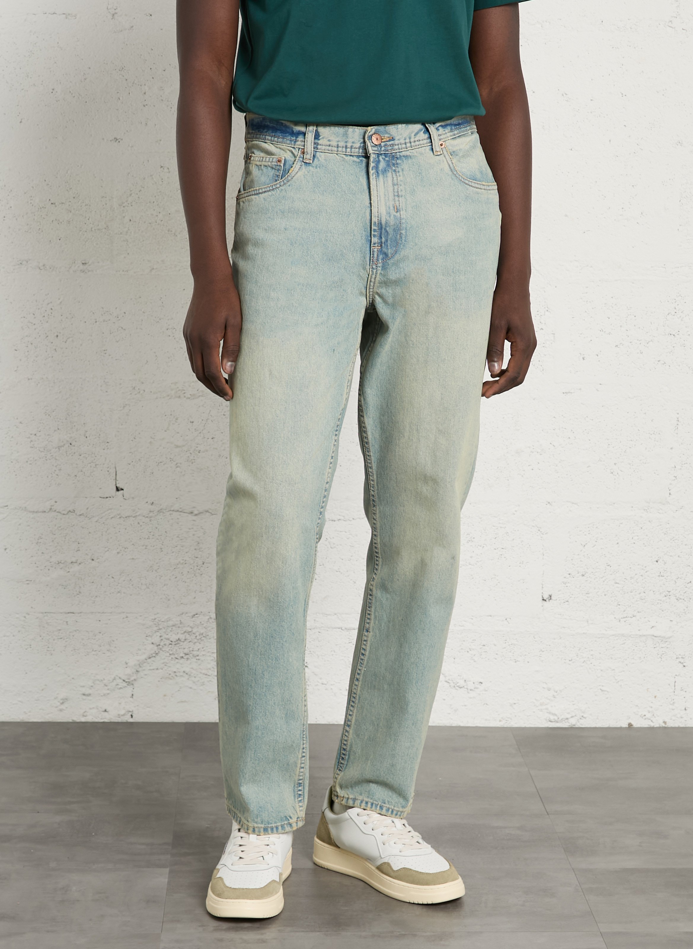 Cotton straight jeans SOLID Blue