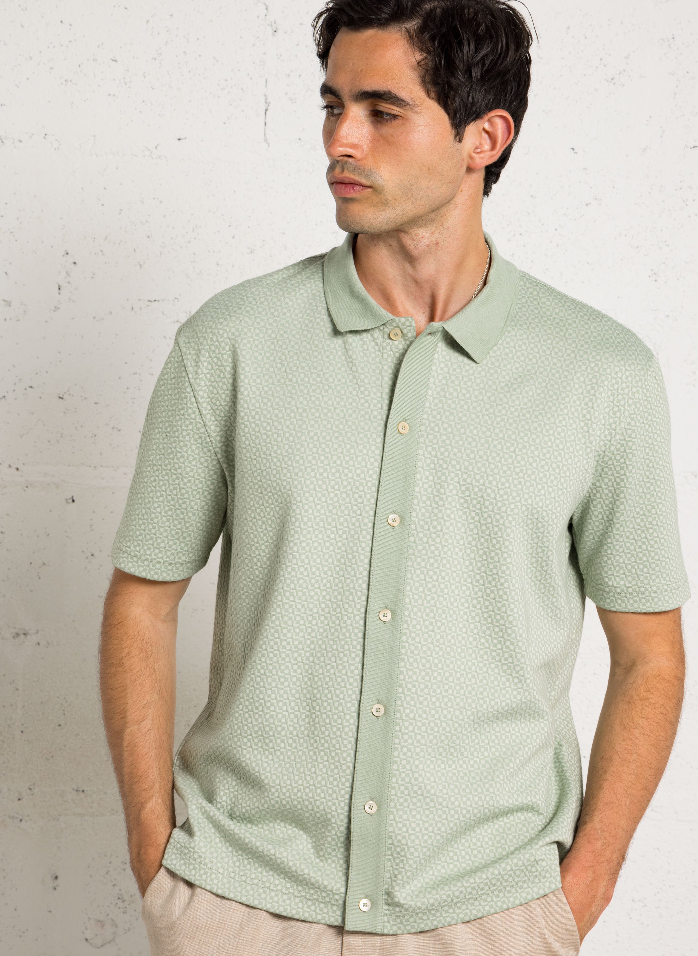 Buttoned jacquard polo PAUL SMITH Green