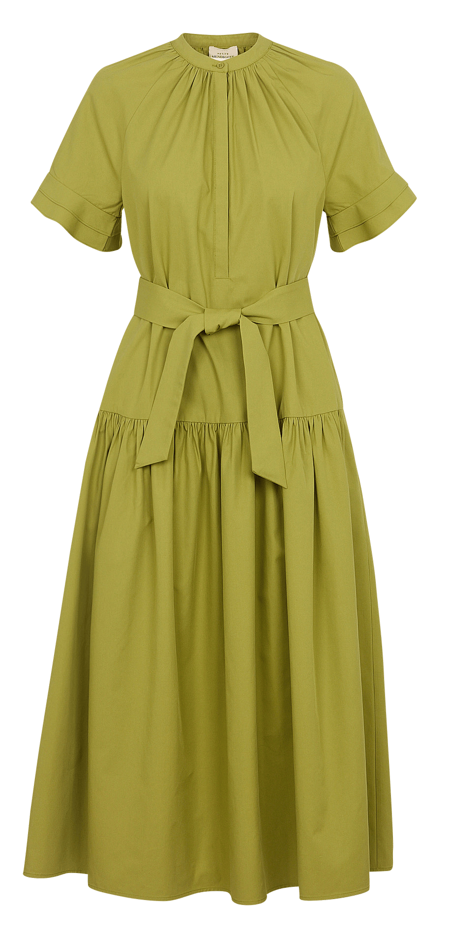 Robe longue col rond en coton mélangé PETITE MENDIGOTE Vert