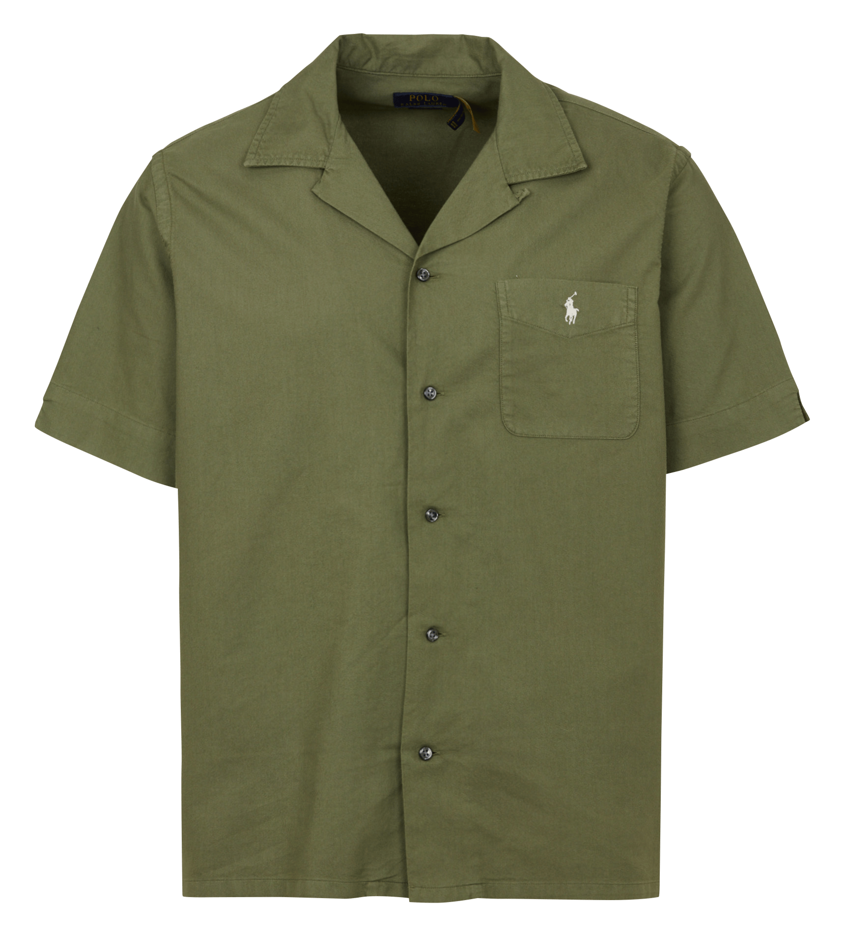 Chemise droite col cubain en coton POLO RALPH LAUREN Vert