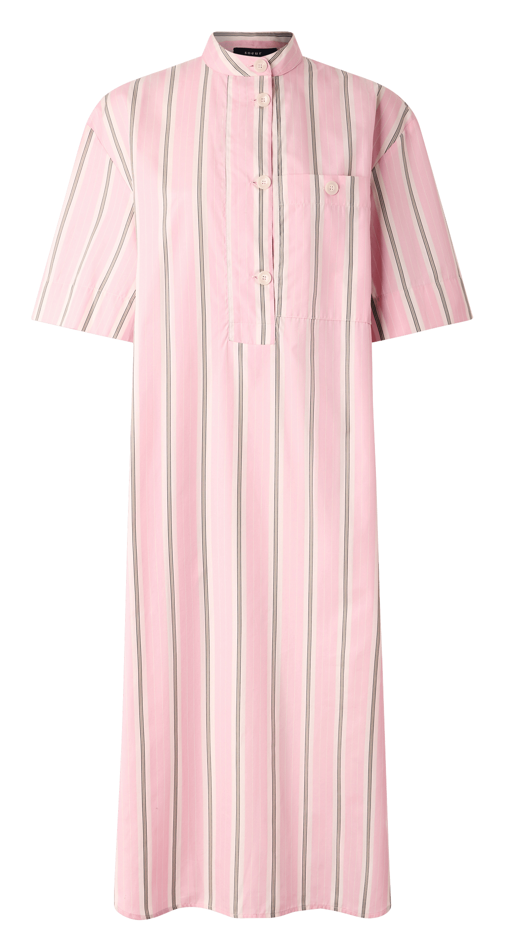 Lange jurk met ronde hals in katoen SOEUR Roze