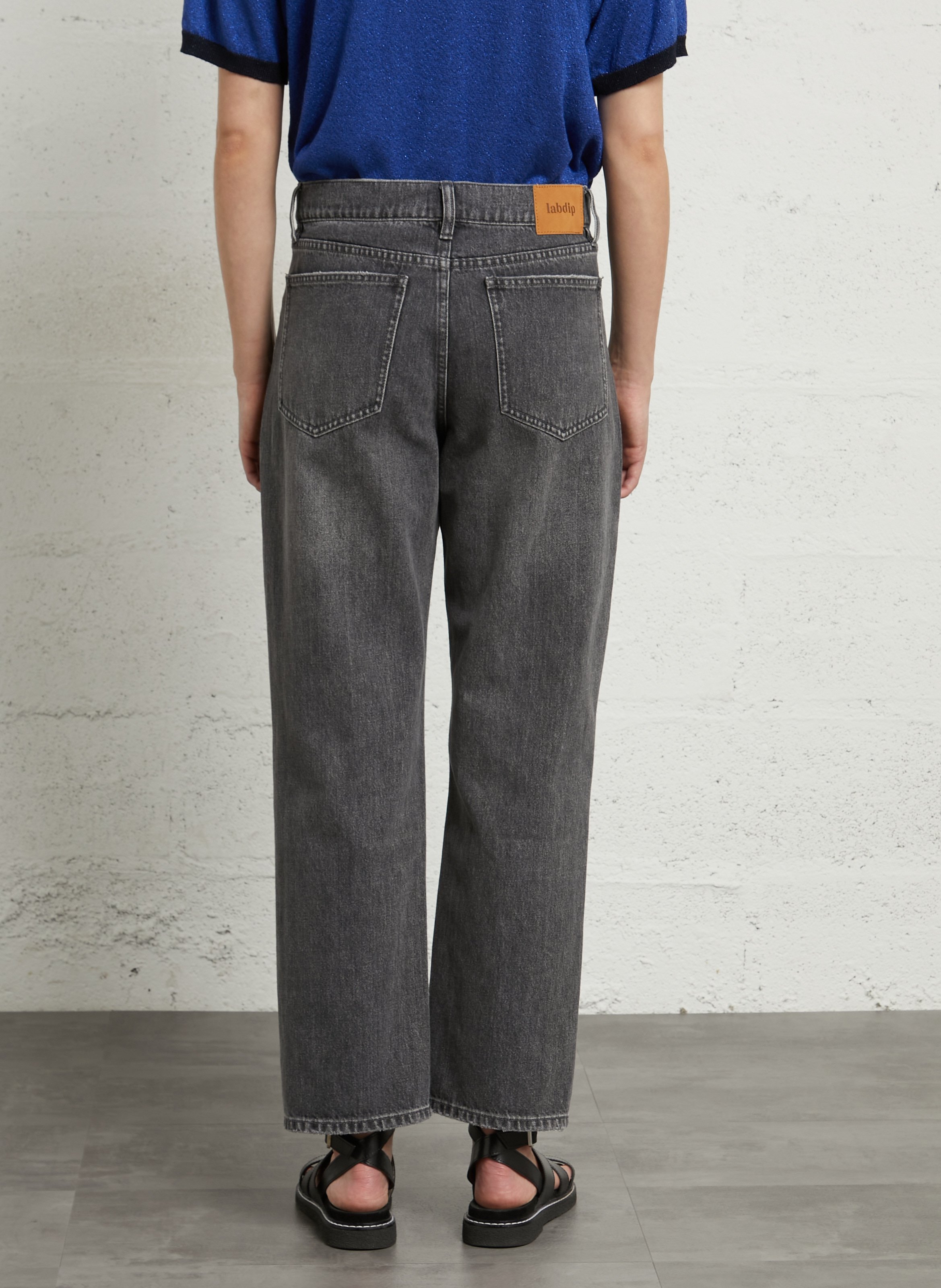 Jean droit en coton LAB DIP Gris