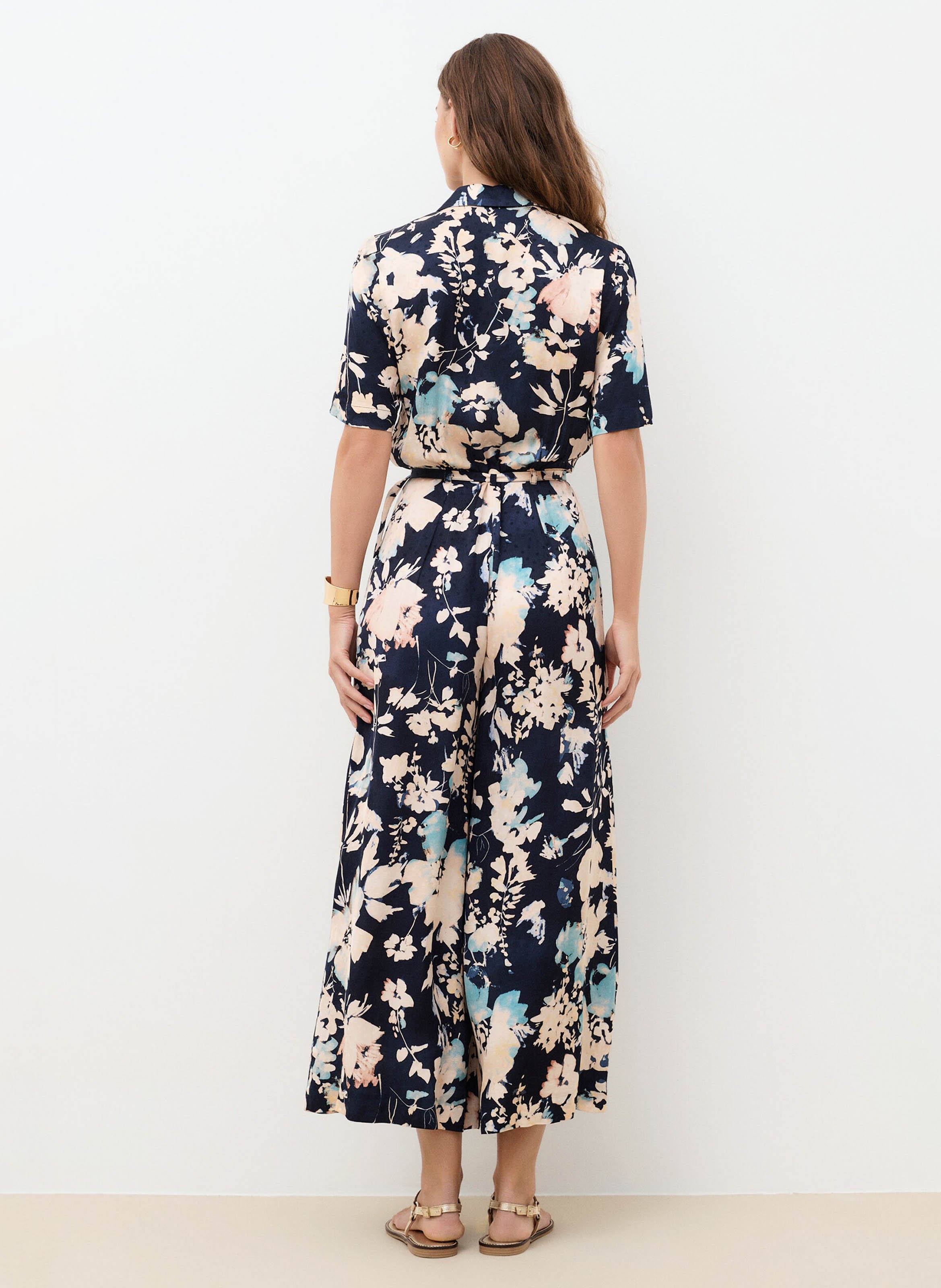 Combinaison large imprimée CAROLL Bleu