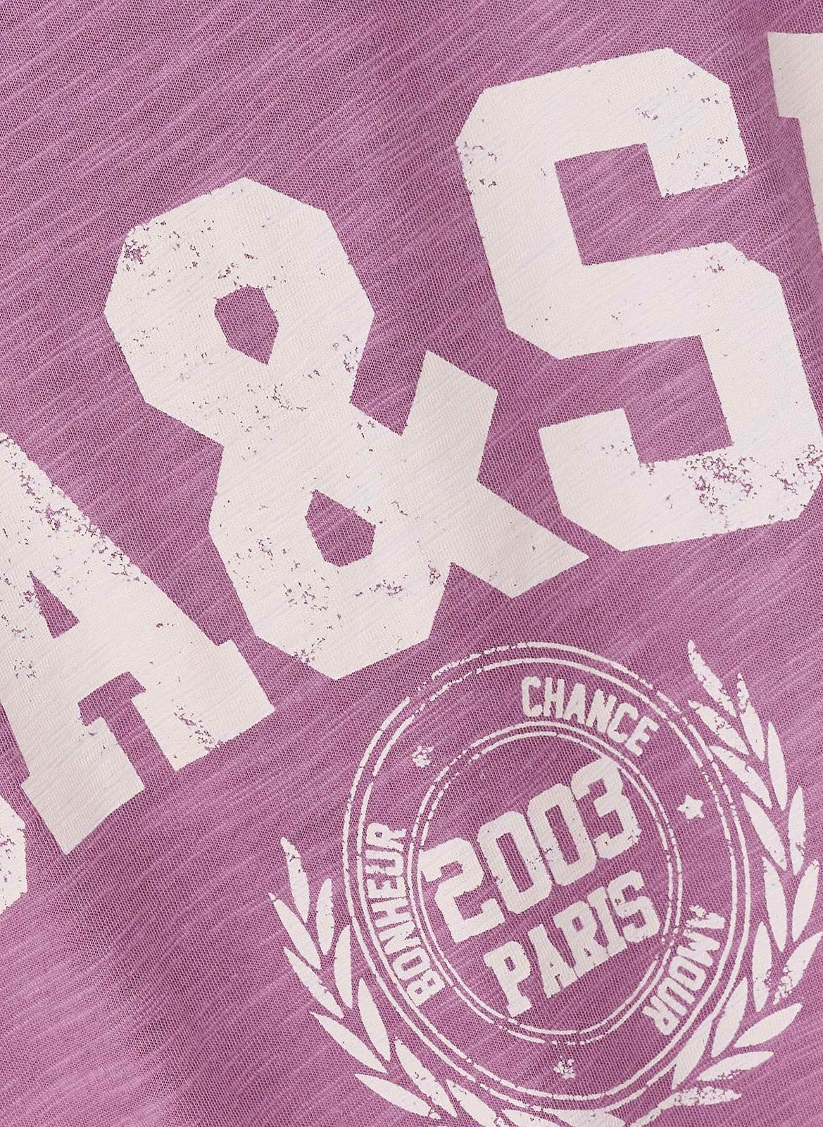 Halflange jurk met print en ronde hals BA&SH Roze