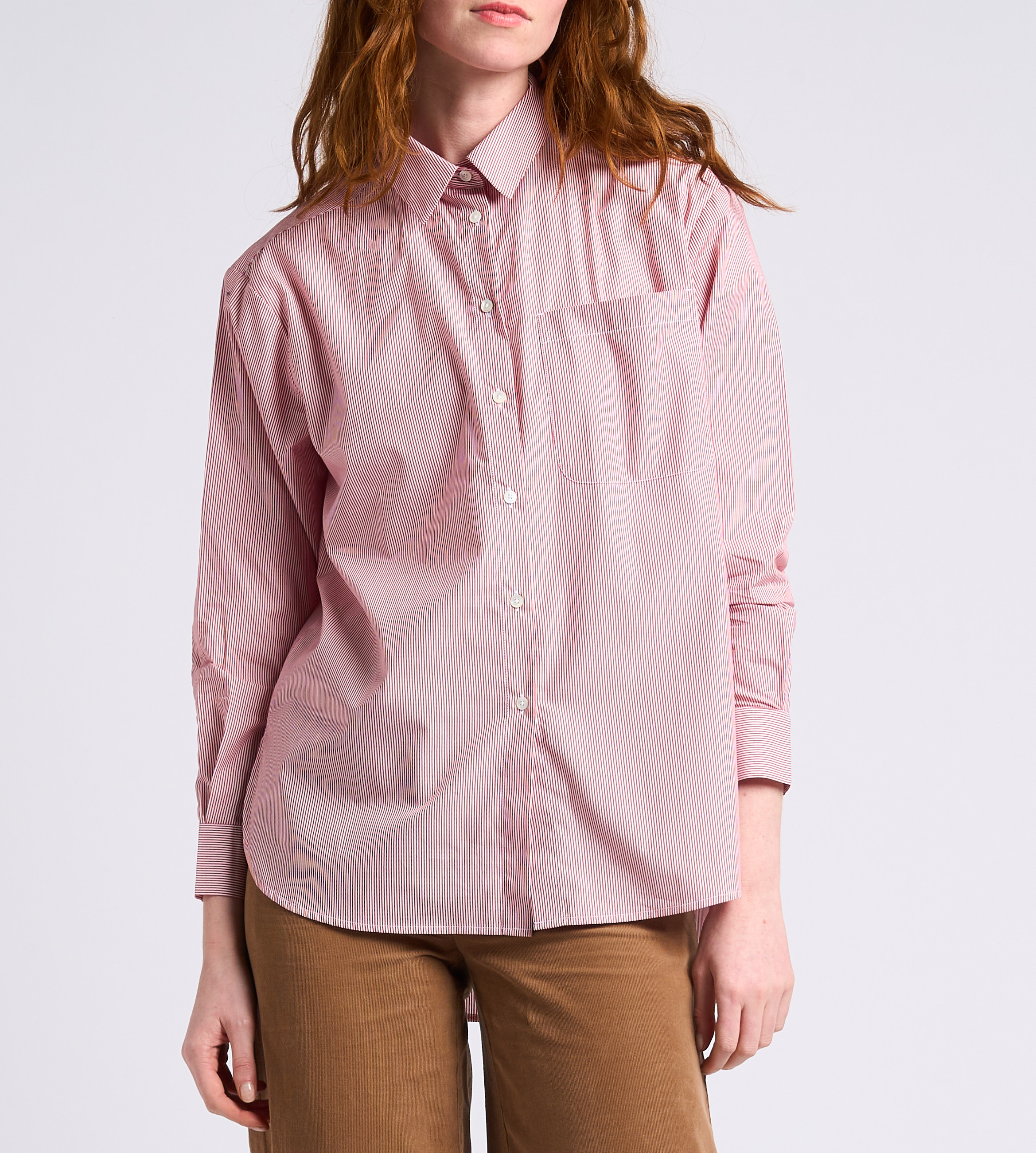 Gestreifte Baumwollbluse mit klassischem Kragen MAX&Co. Mehrfarbig