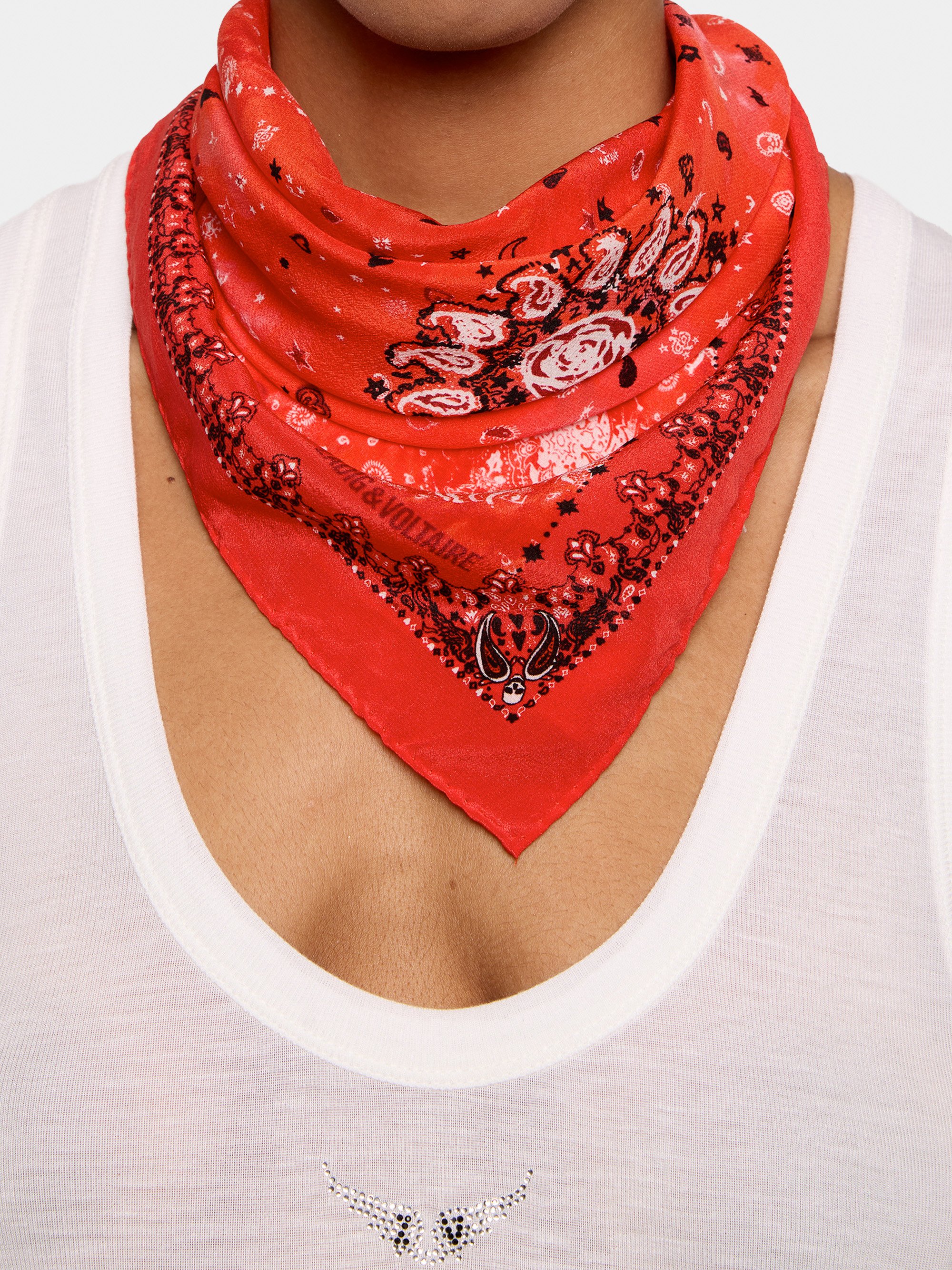 Foulard en soie ZADIG&VOLTAIRE Rouge