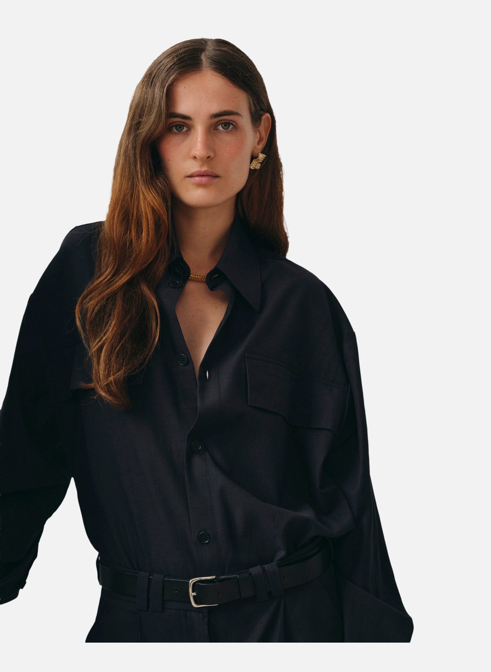 Elegant Tautira Navy Shirt Noyoco Blue