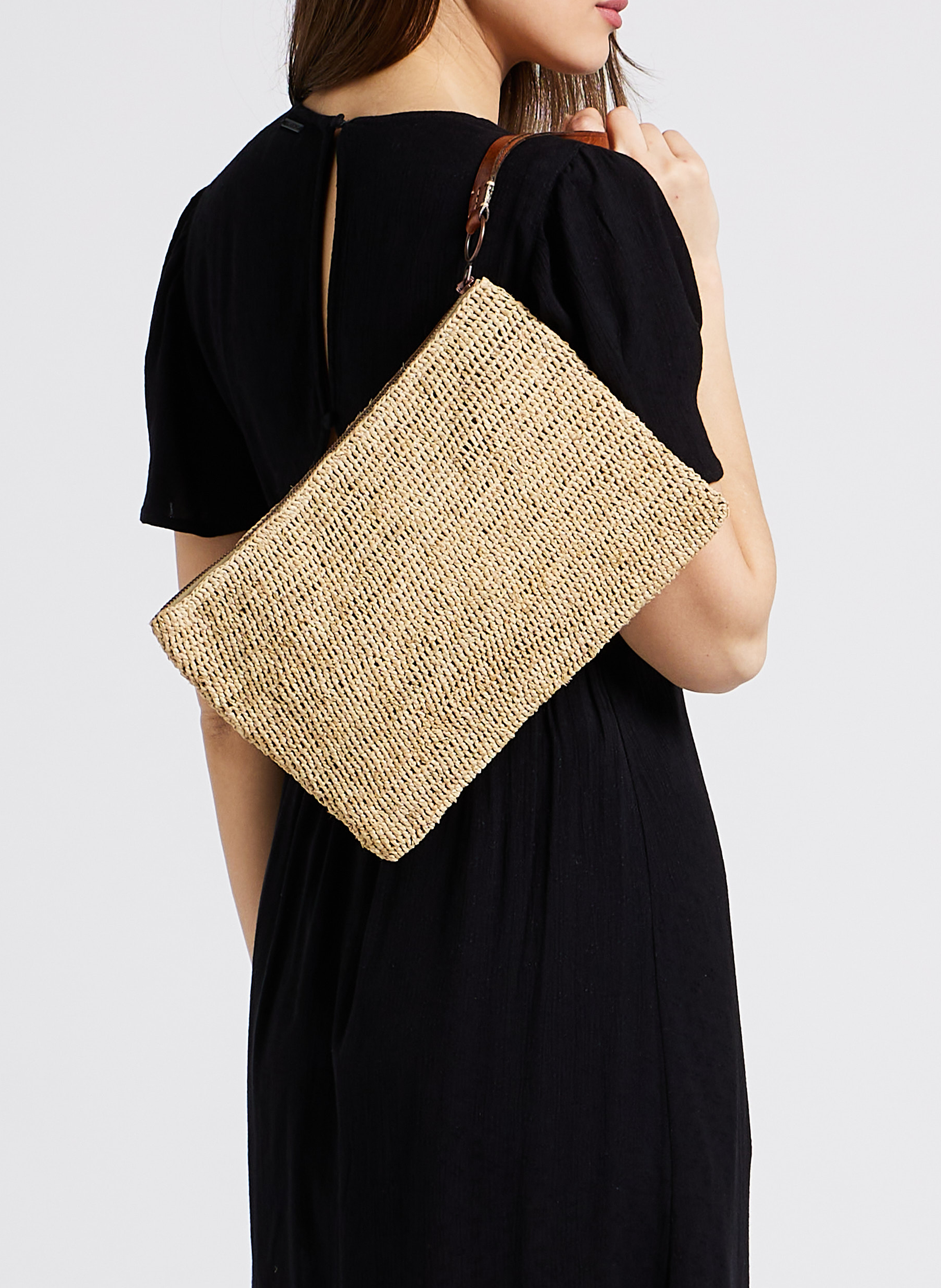 Clutch aus Bast IBELIV Beige