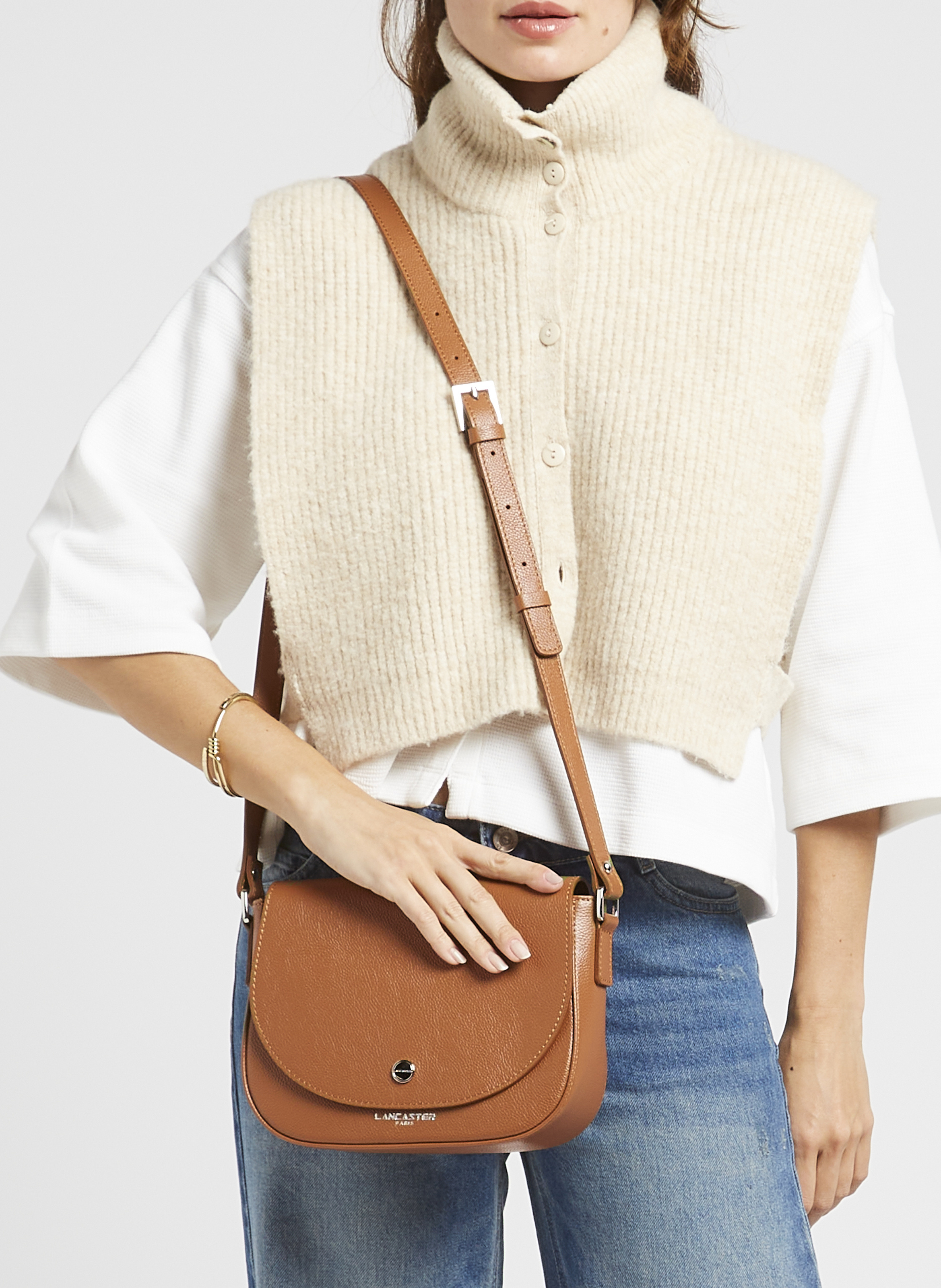 Umhängetasche aus Leder LANCASTER PARIS Braun