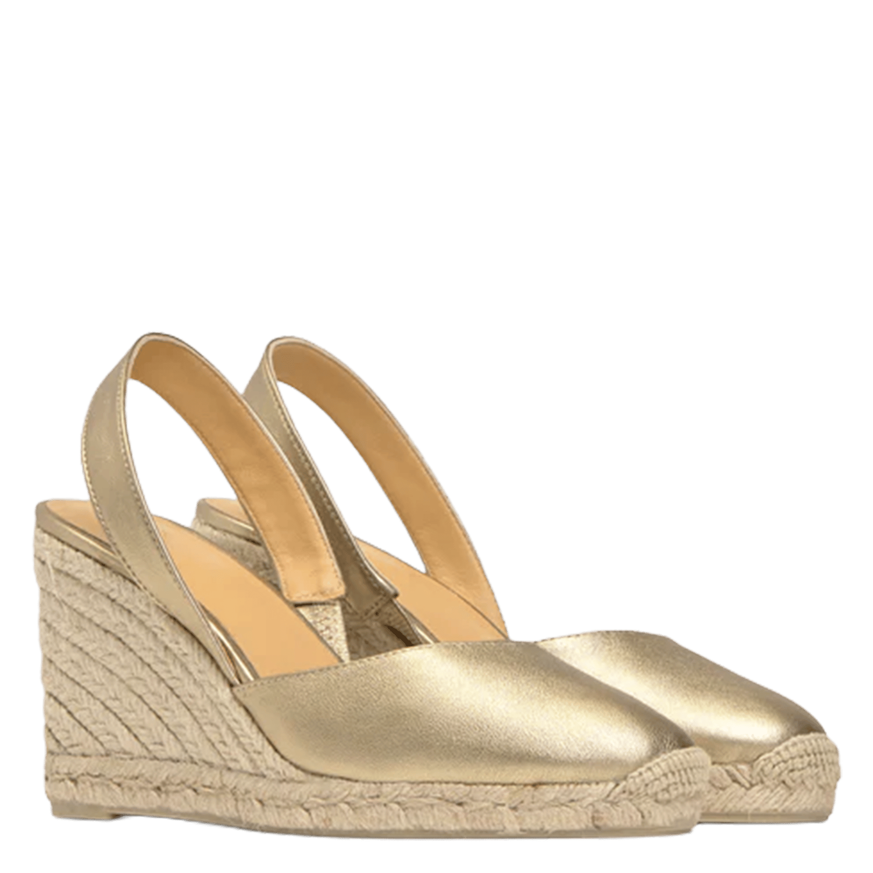 Espadrilles compensées en cuir CASTANER Doré