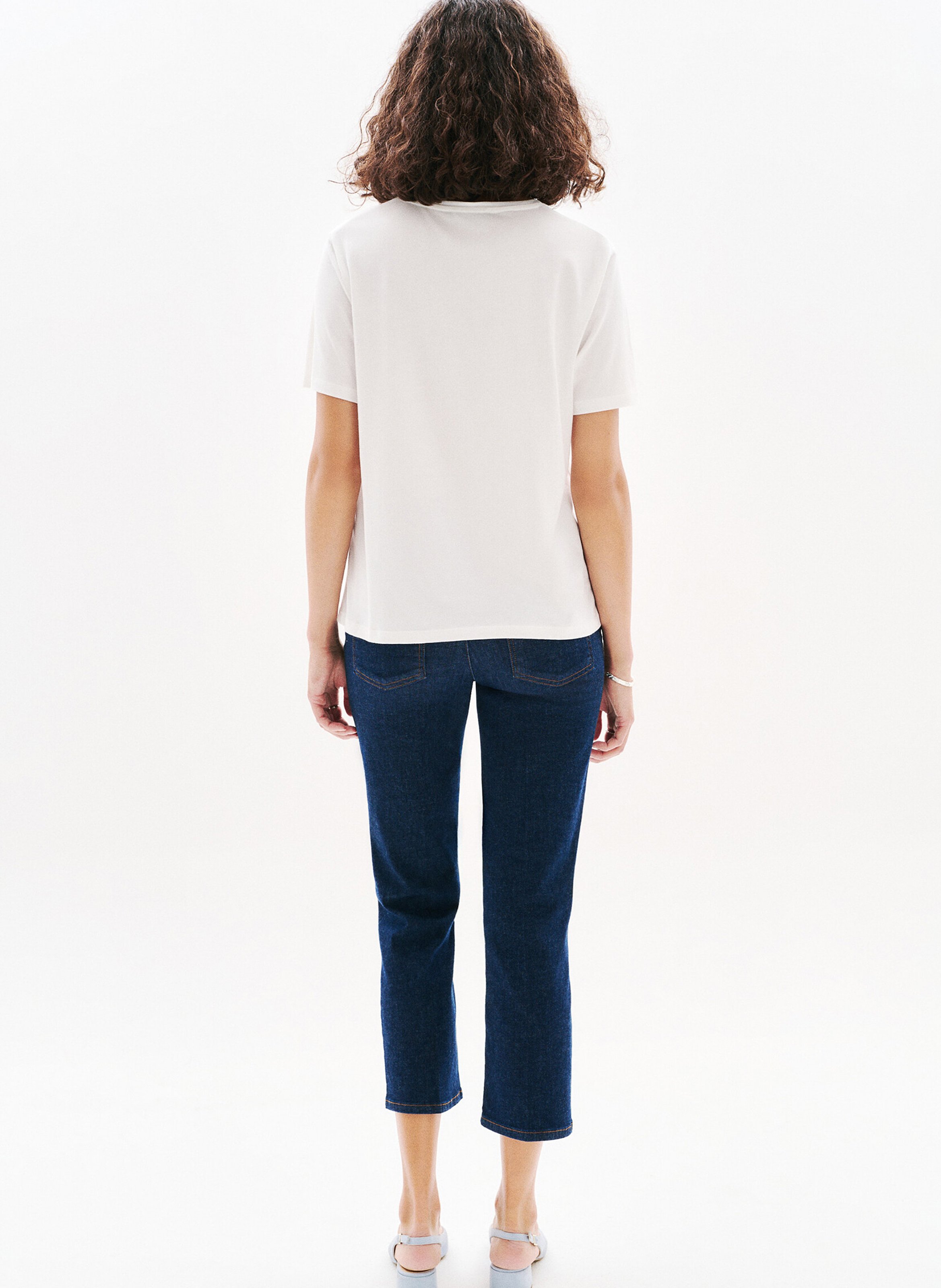 Tee-shirt col rond à imprimé CAROLL Beige