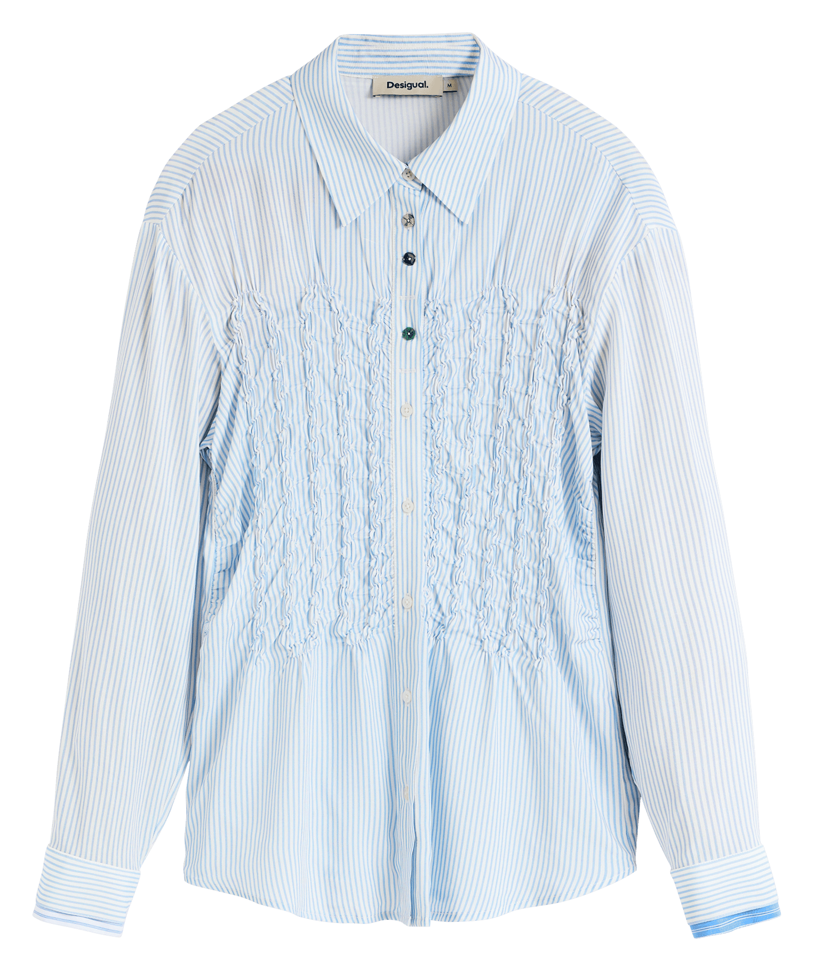 Striped straight shirt DESIGUAL Blue