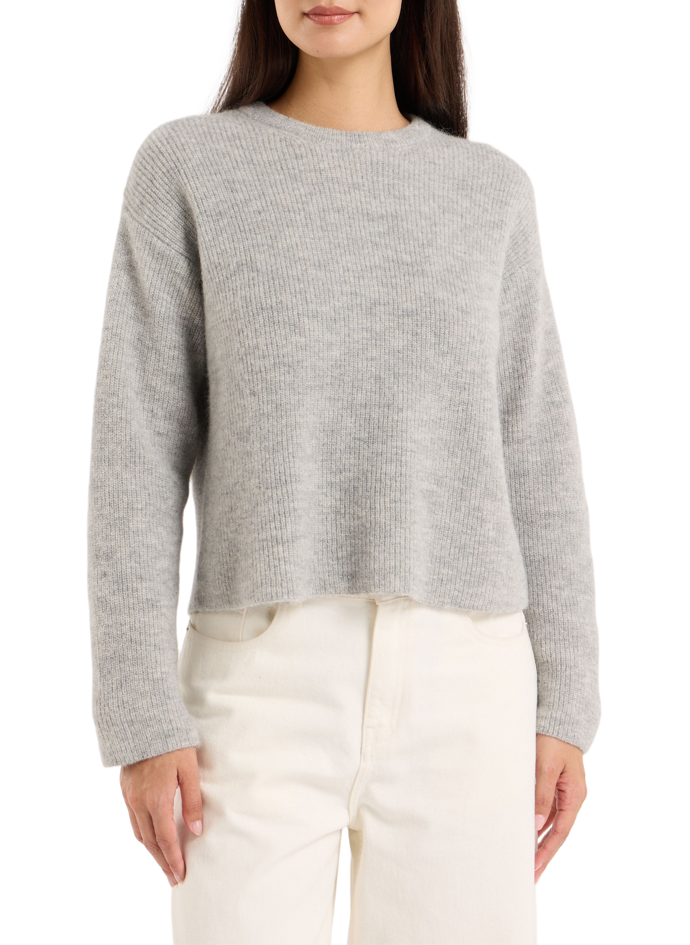 Round neck pullover in blended alpaca - Baylory SAISON 1865 Grey