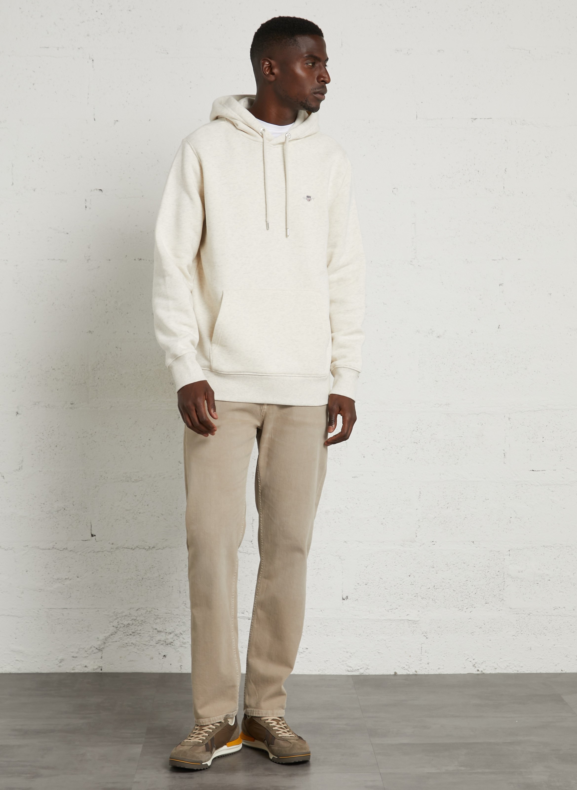 Sweat à capuche regular-fit en coton mélangé GANT Wit