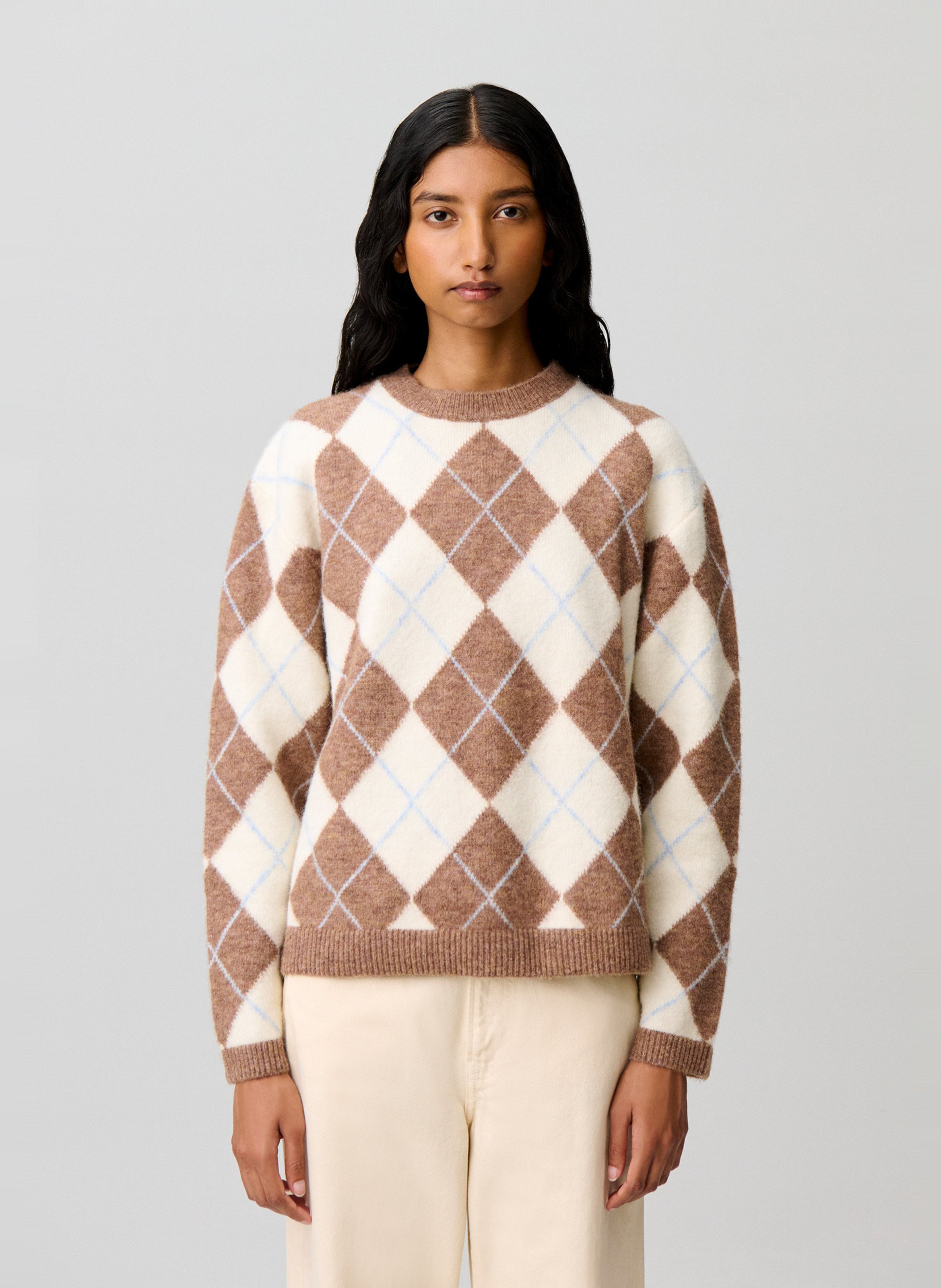 Pull droit à carreaux en laine mélangée CLAUDIE PIERLOT Multicolore