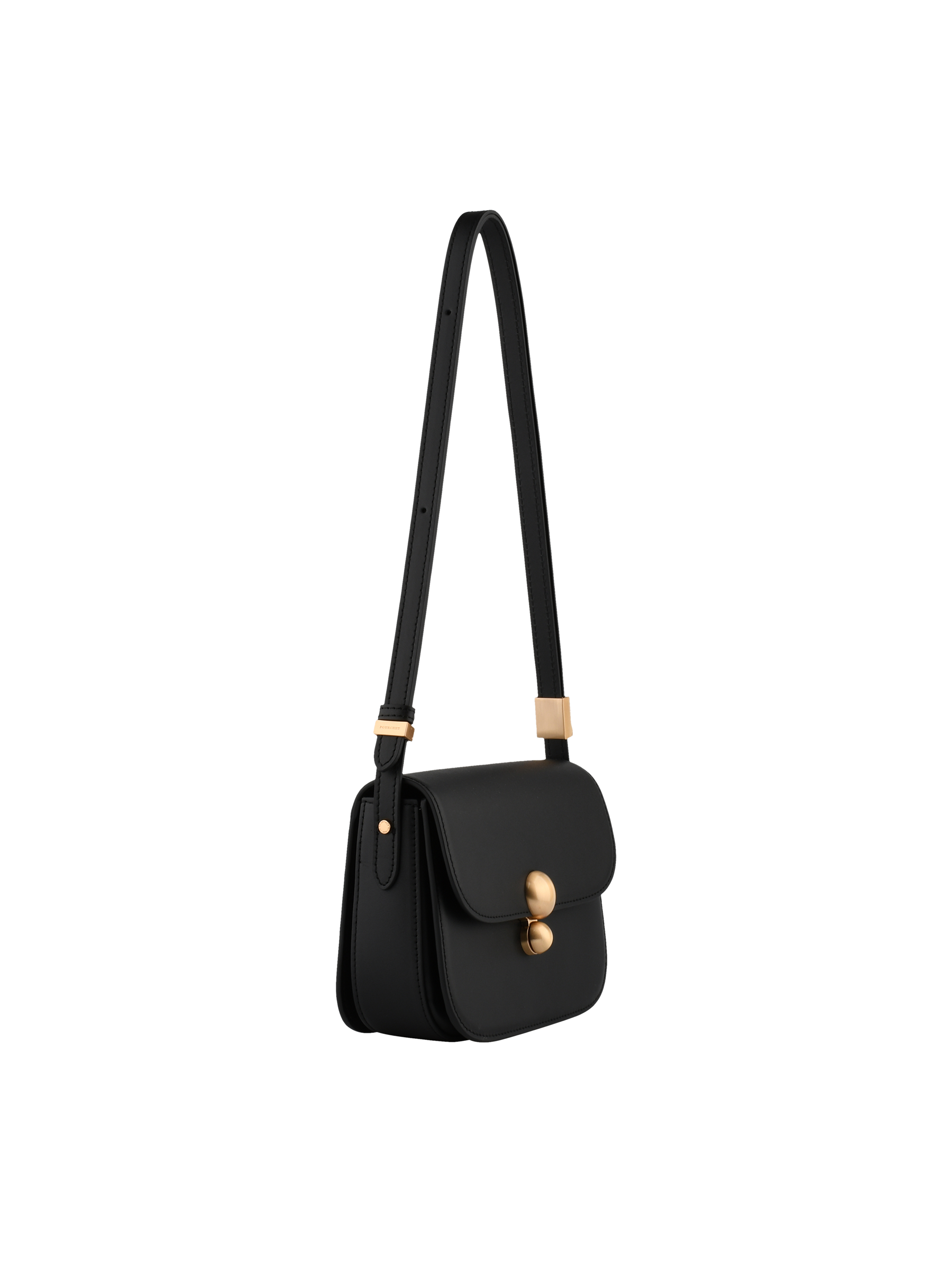 Crossbody bag in cowhide leather POURCHET Black