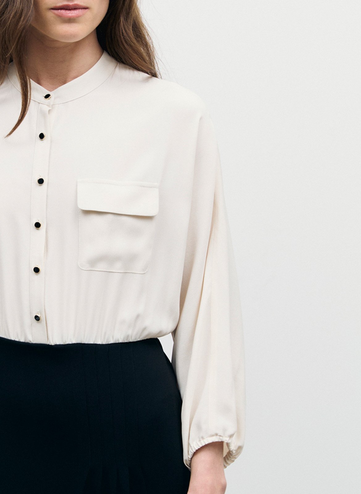 Langes zweifarbiges Kleid mit Rundhalsausschnitt GERARD DAREL Schwarz