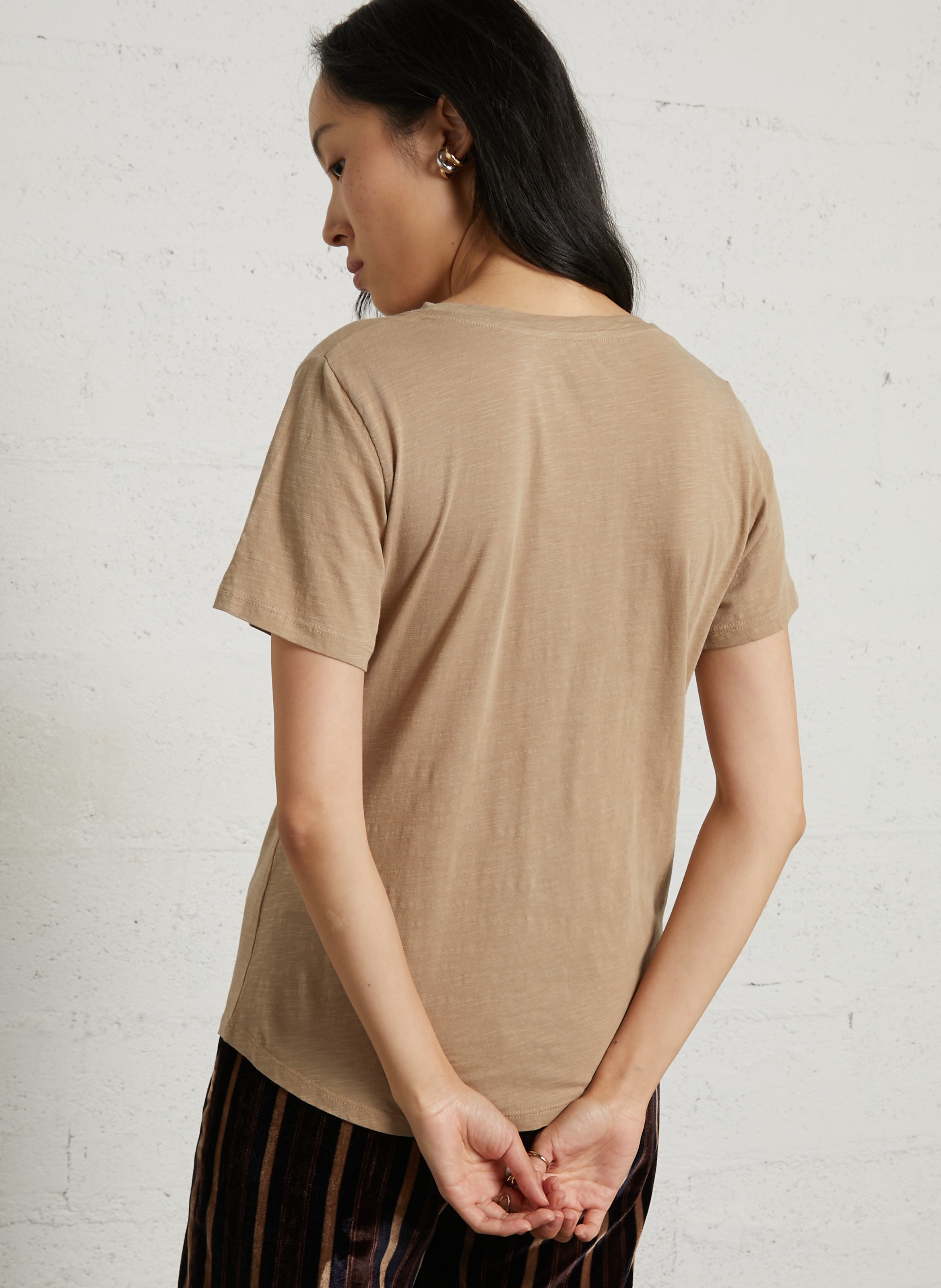 Tee-shirt à sequins en coton bio LEON & HARPER Beige