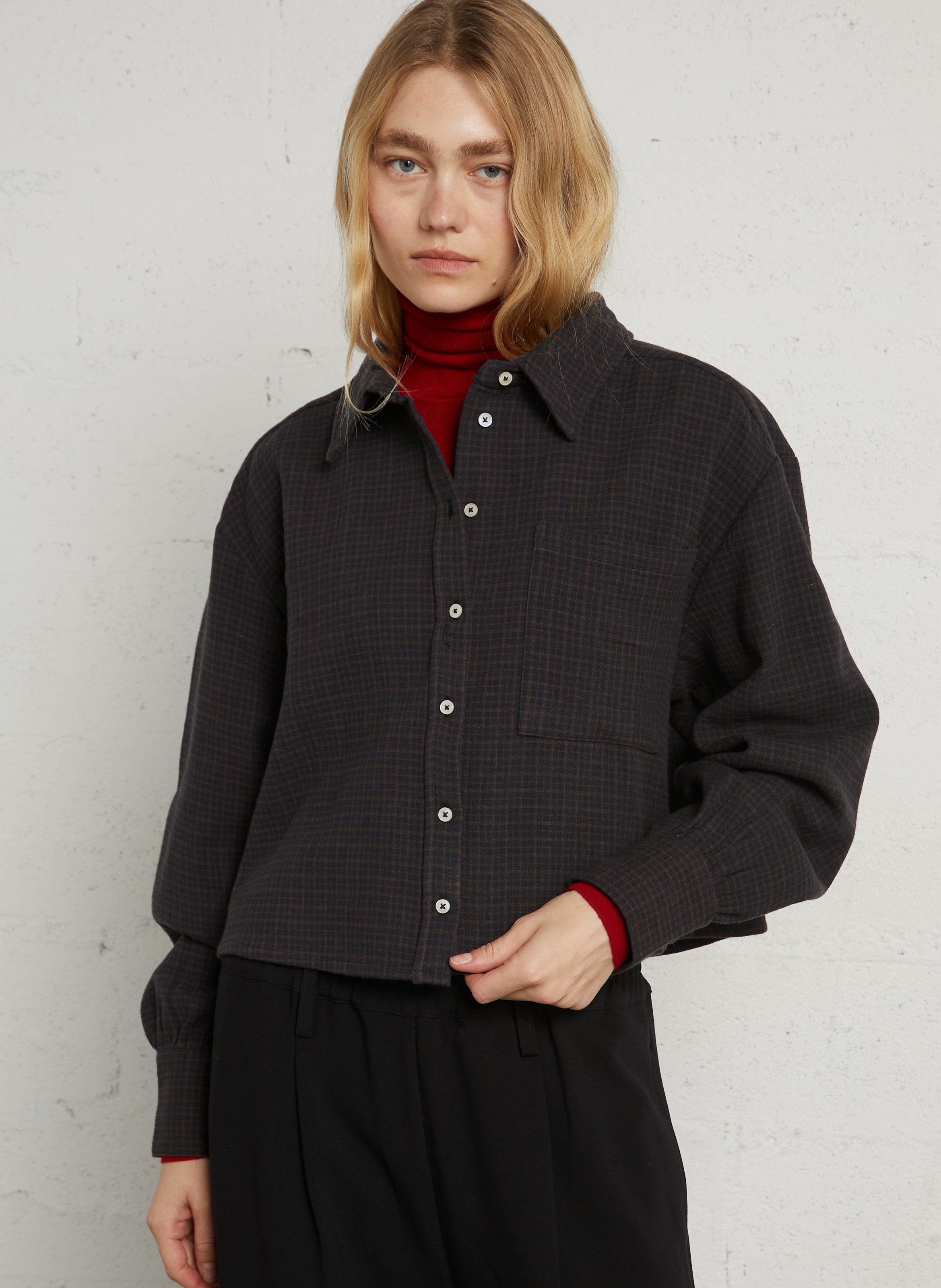 Wijde, geruite blouse AME ANTWERP Veelkleurig