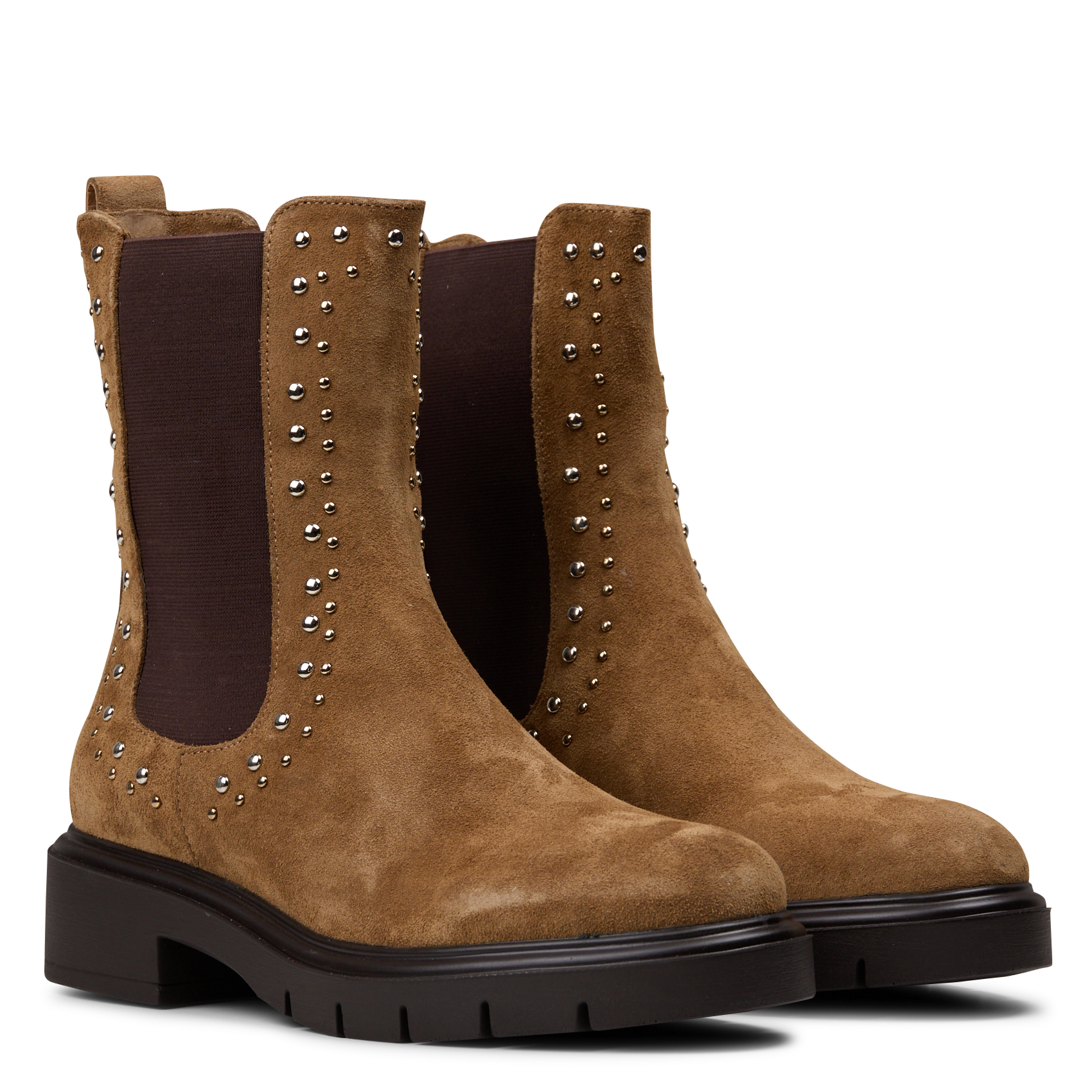 Studs enkellaarsjes van suèdeleer JB MARTIN Beige