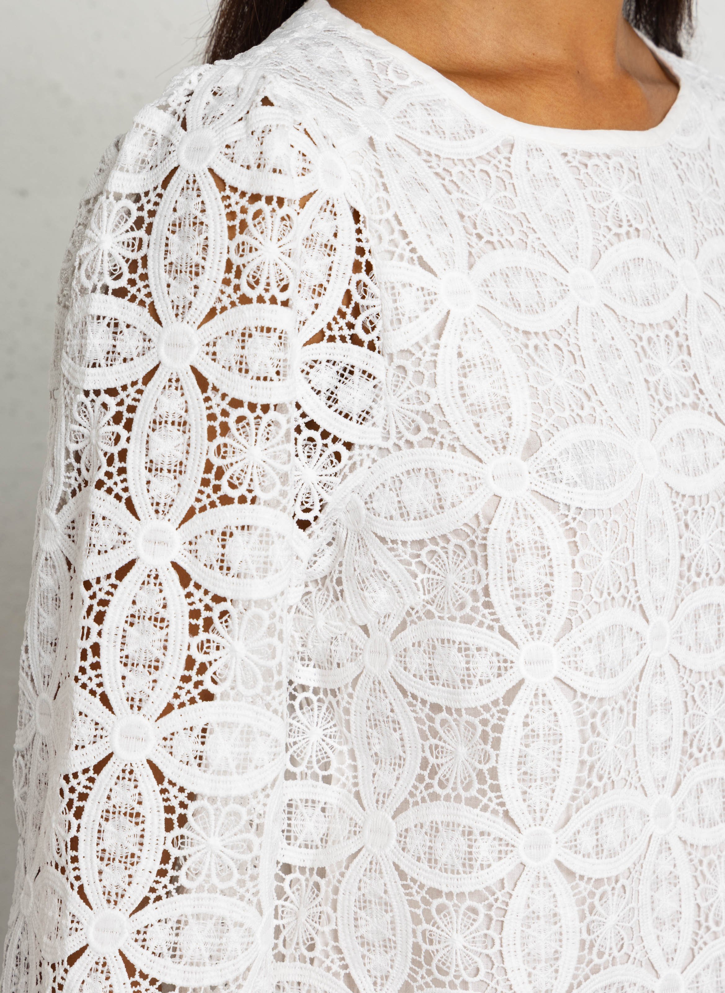 Long-sleeve lace top MAISON 123 White