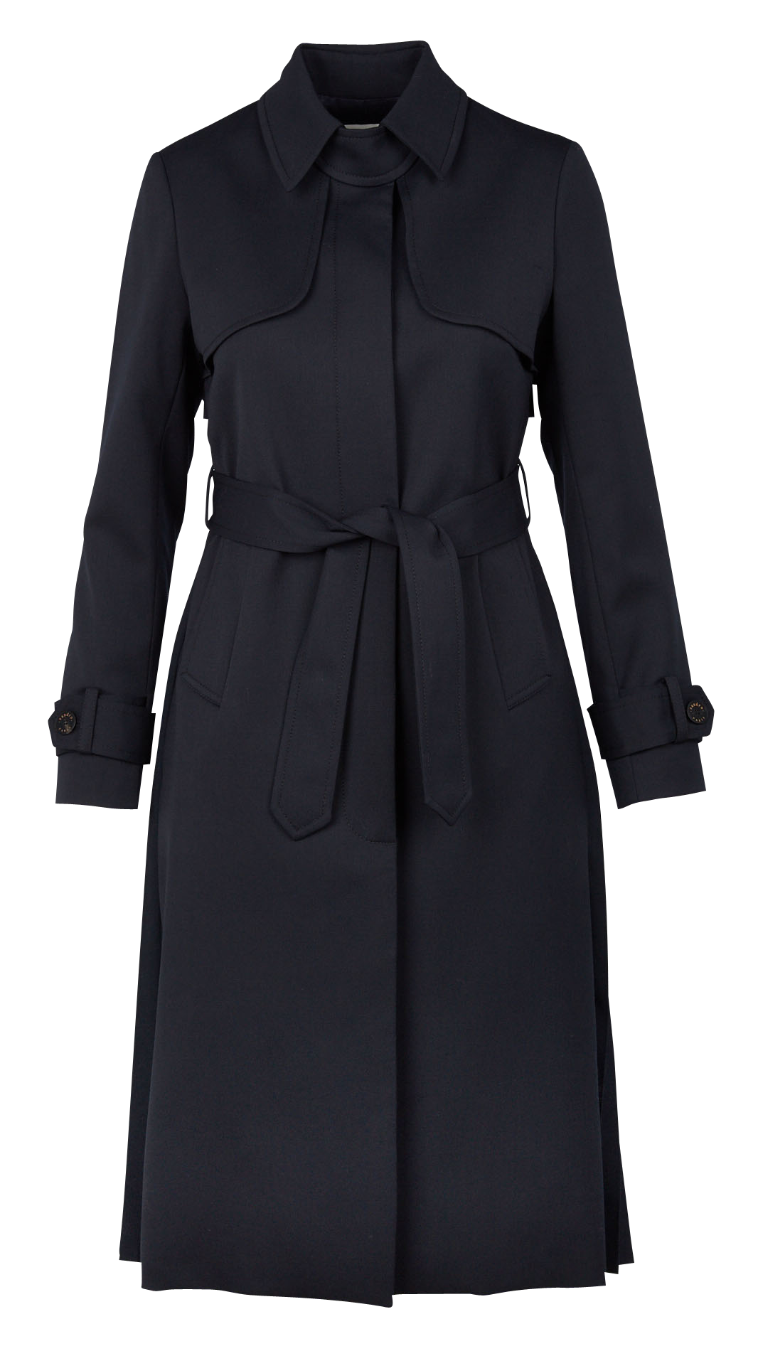 Trench col classique à empiècement plissé au dos SANDRO Bleu